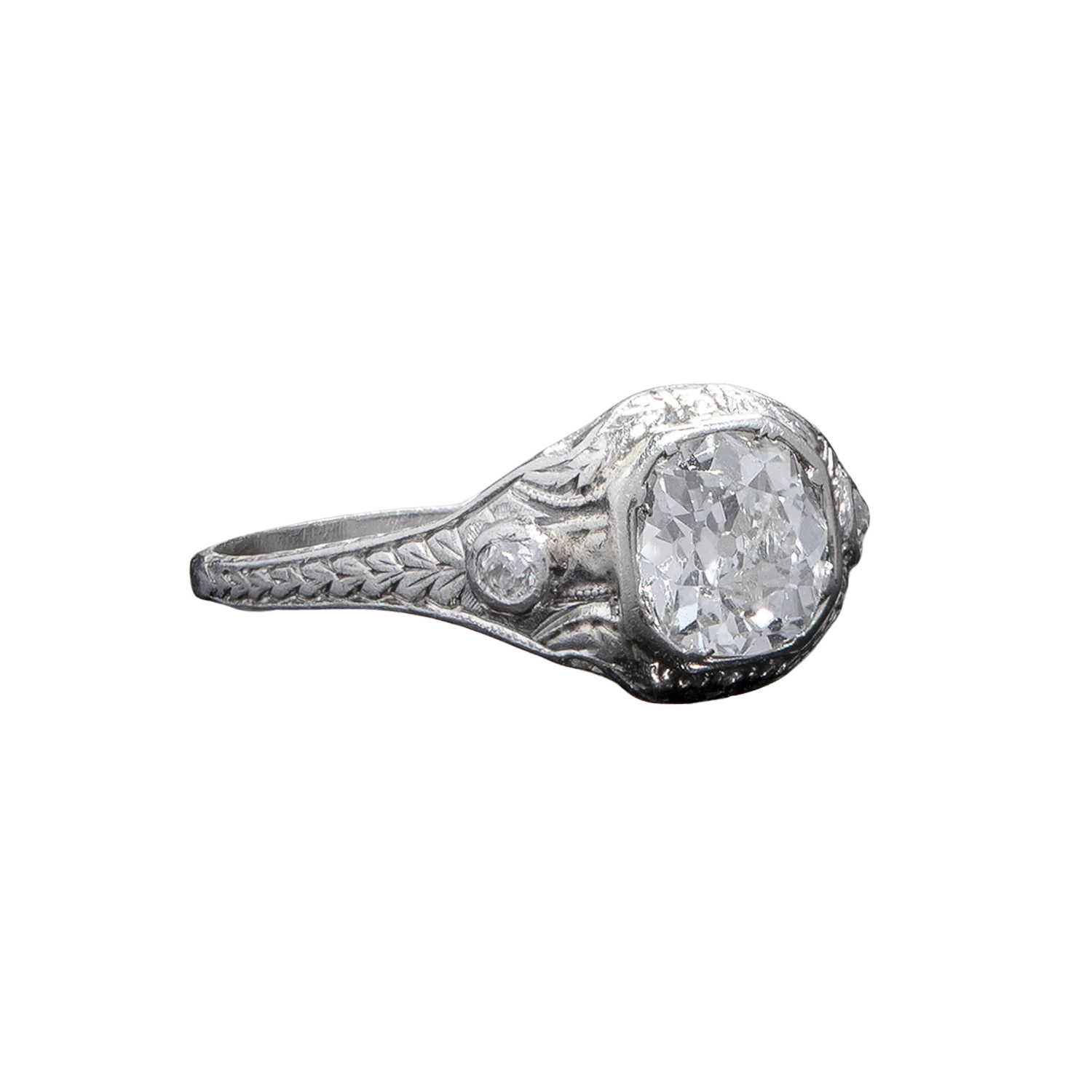 Art Deco Platinum & Diamond Engagement Ring 1.02ct - Image 2