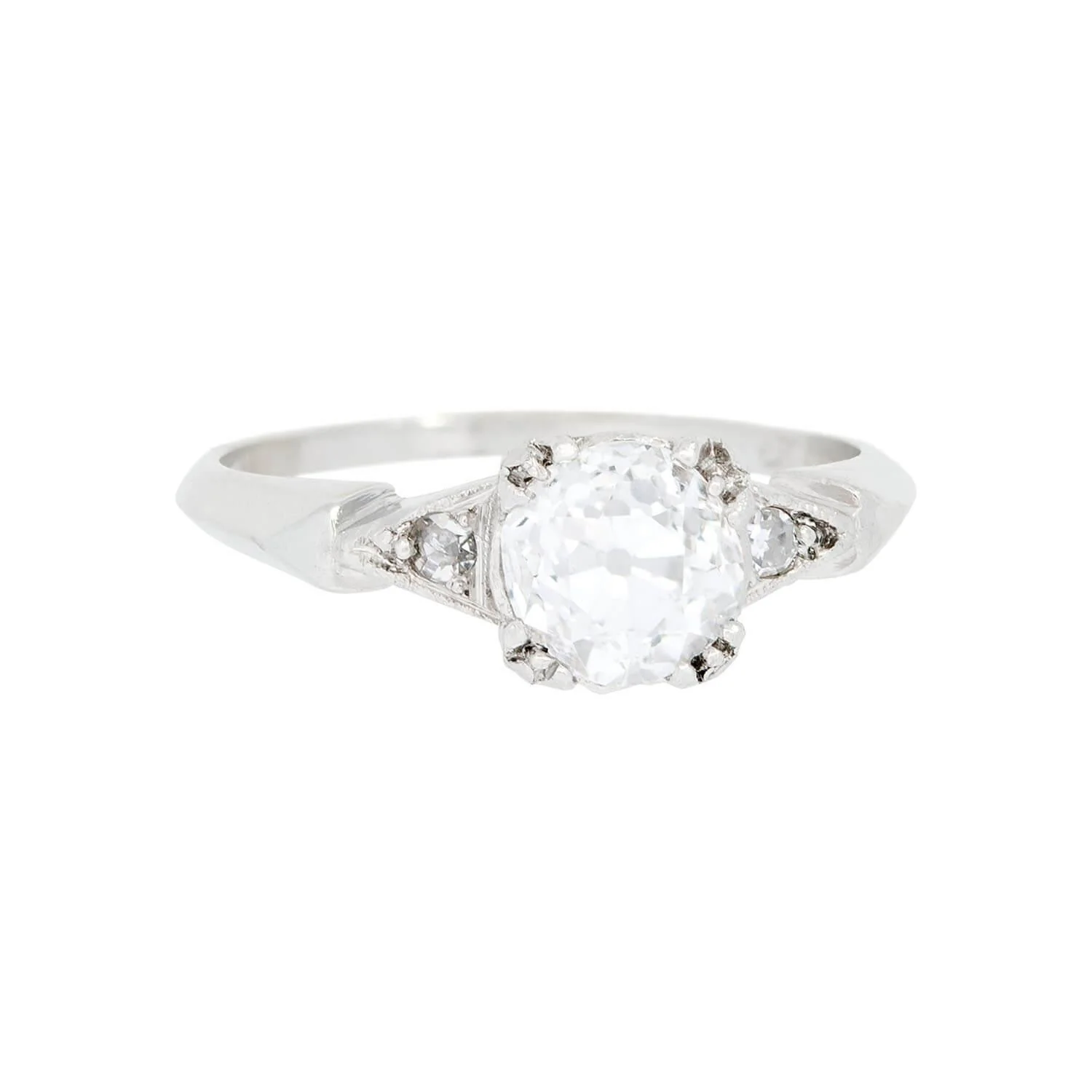 Art Deco Platinum Diamond Engagement Ring 1.07ct - Image 2
