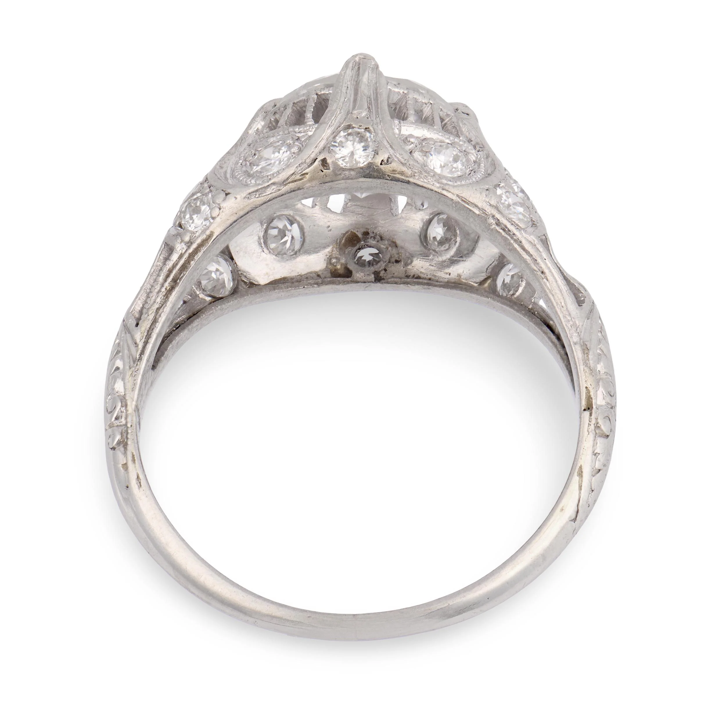 Art Deco Platinum Diamond Engagement Ring 1.26ct - Image 5