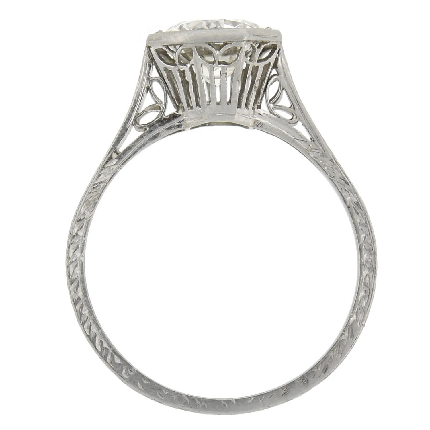 Art Deco Platinum Diamond Engagement Ring 1.35ct - Image 3