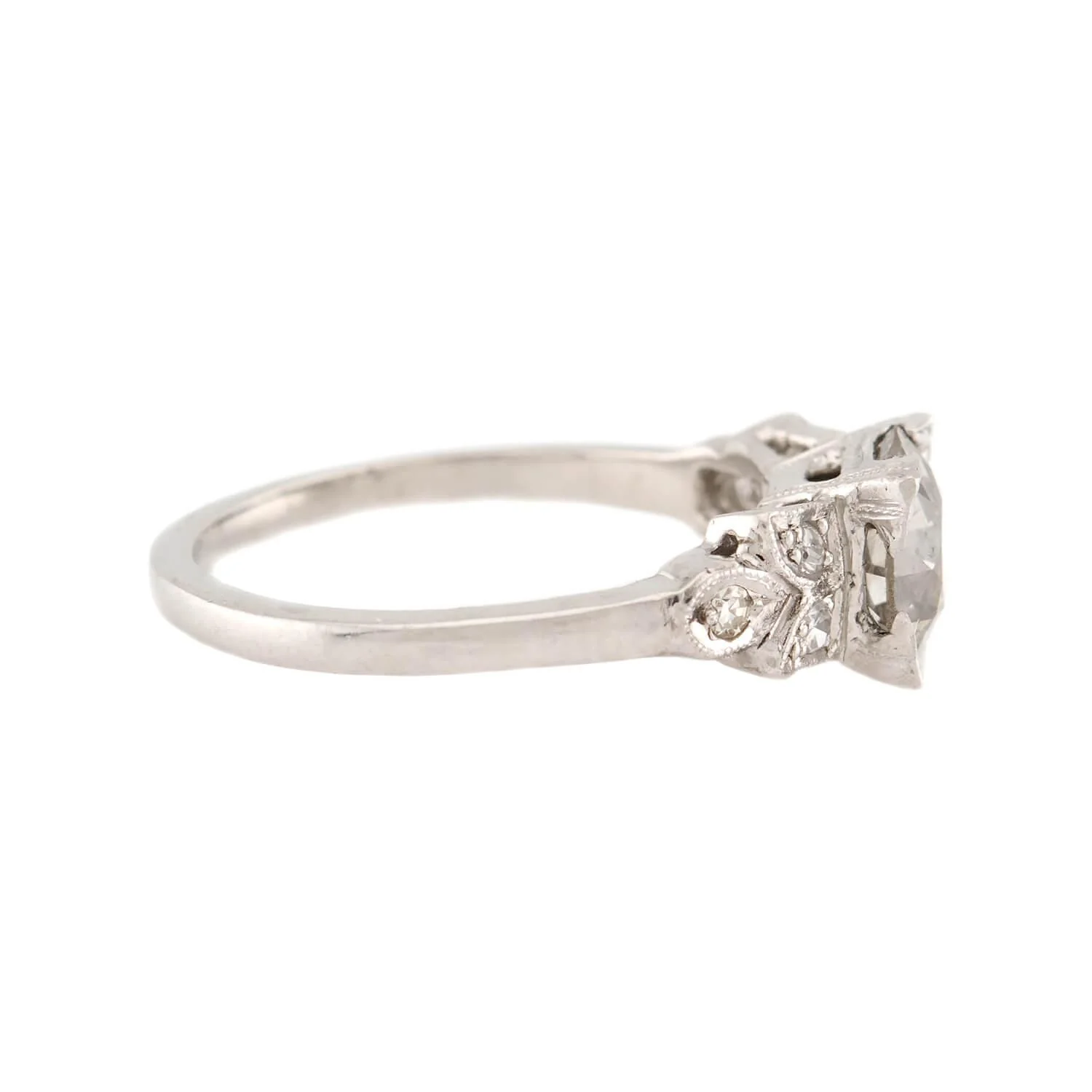 Art Deco Platinum Diamond Engagement Ring 1.45ct - Image 3