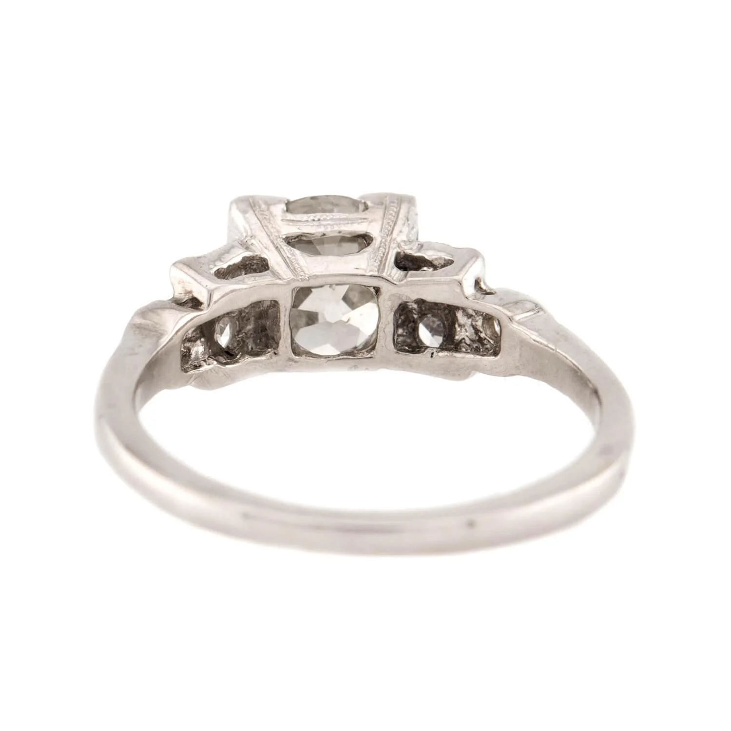 Art Deco Platinum Diamond Engagement Ring 1.45ct - Image 5