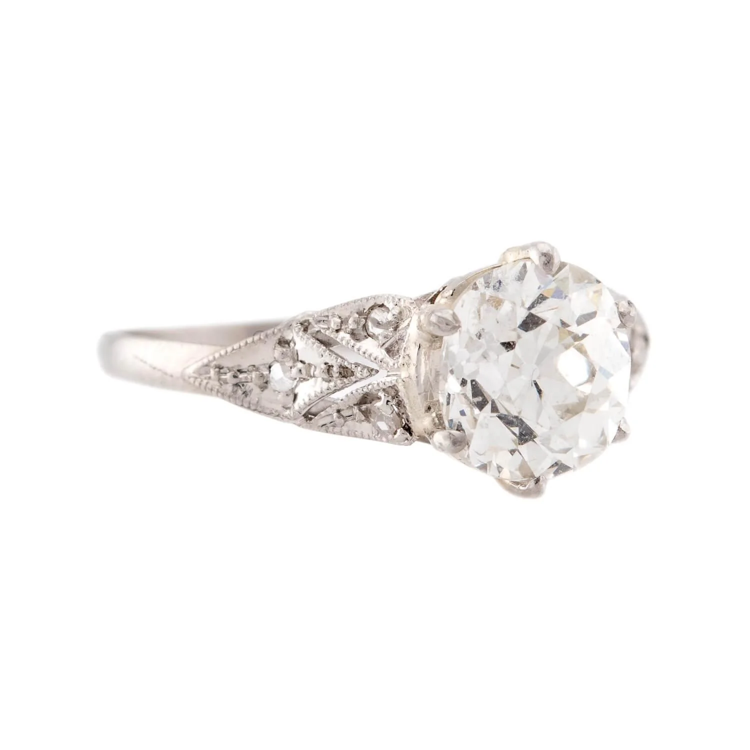 Art Deco Platinum Diamond Engagement Ring 1.55ct - Image 2