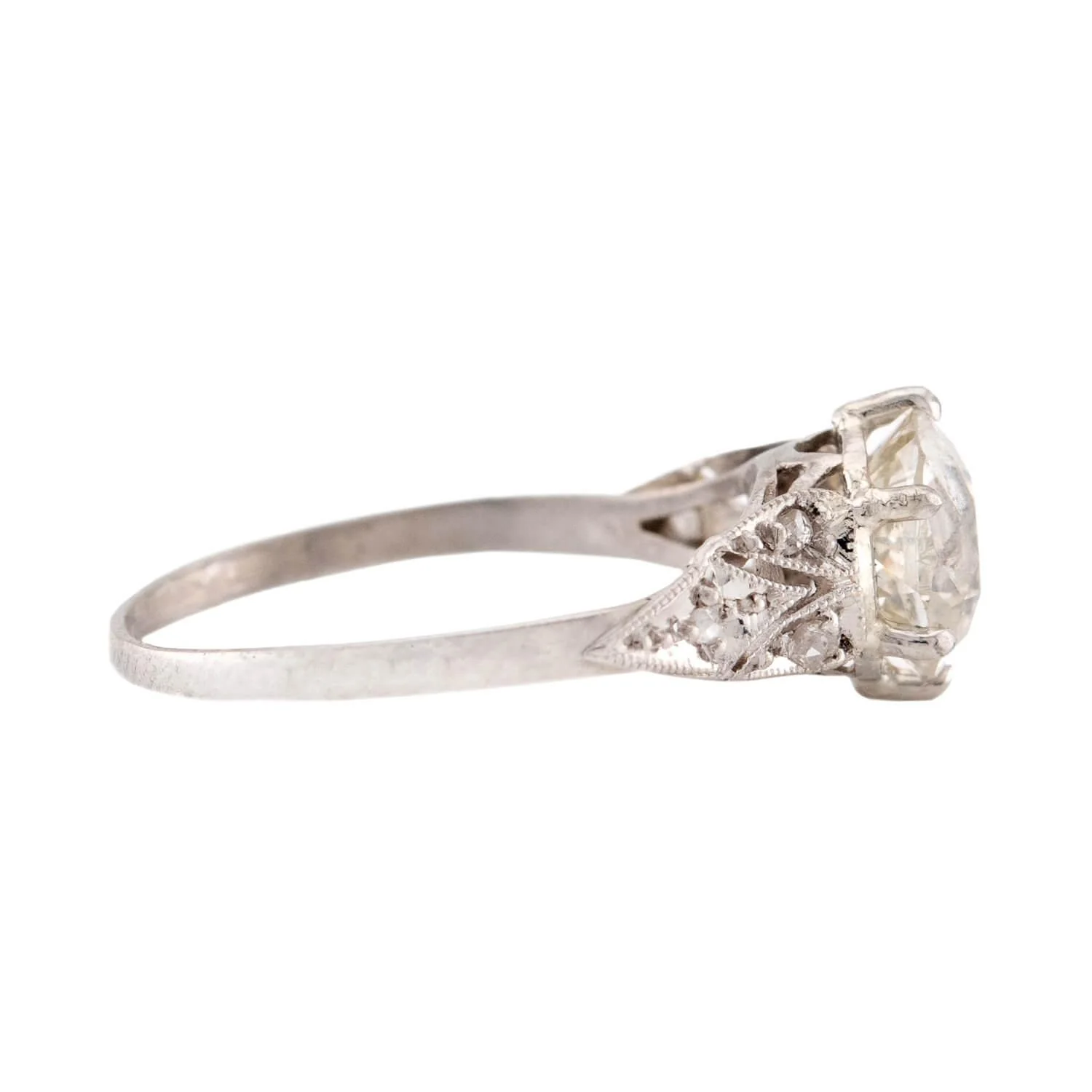 Art Deco Platinum Diamond Engagement Ring 1.55ct - Image 3