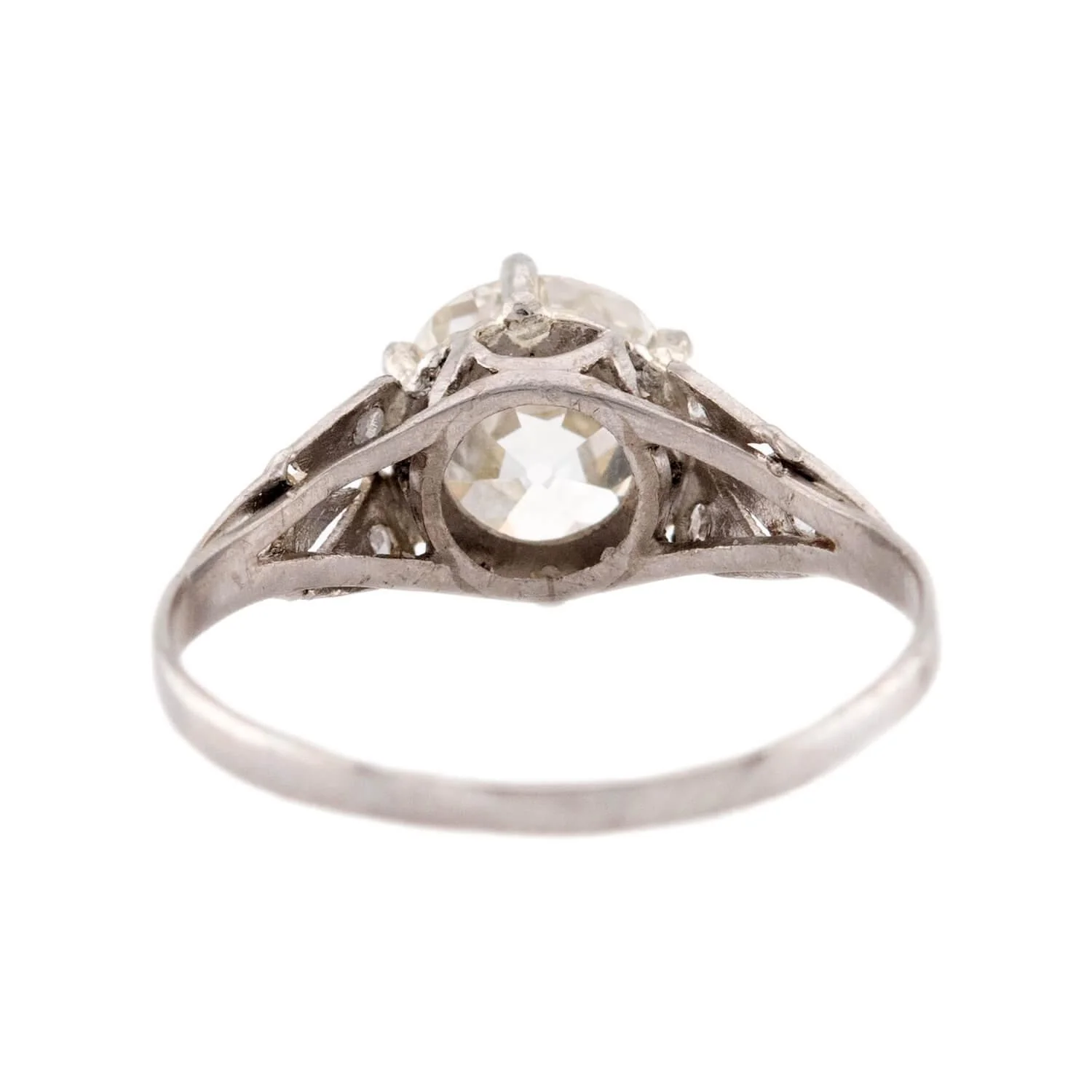Art Deco Platinum Diamond Engagement Ring 1.55ct - Image 5