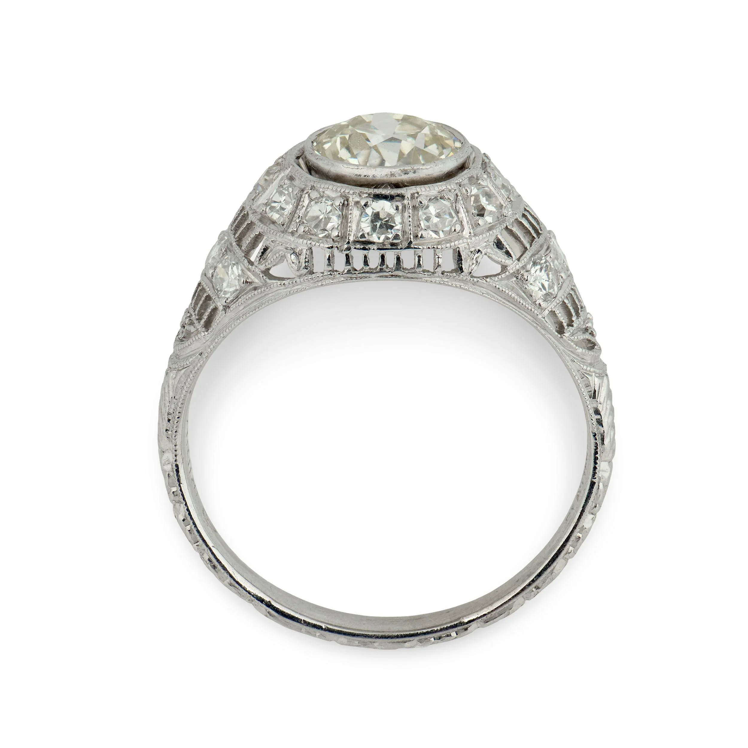 Art Deco Platinum Diamond Engagement Ring 1.57ct - Image 4