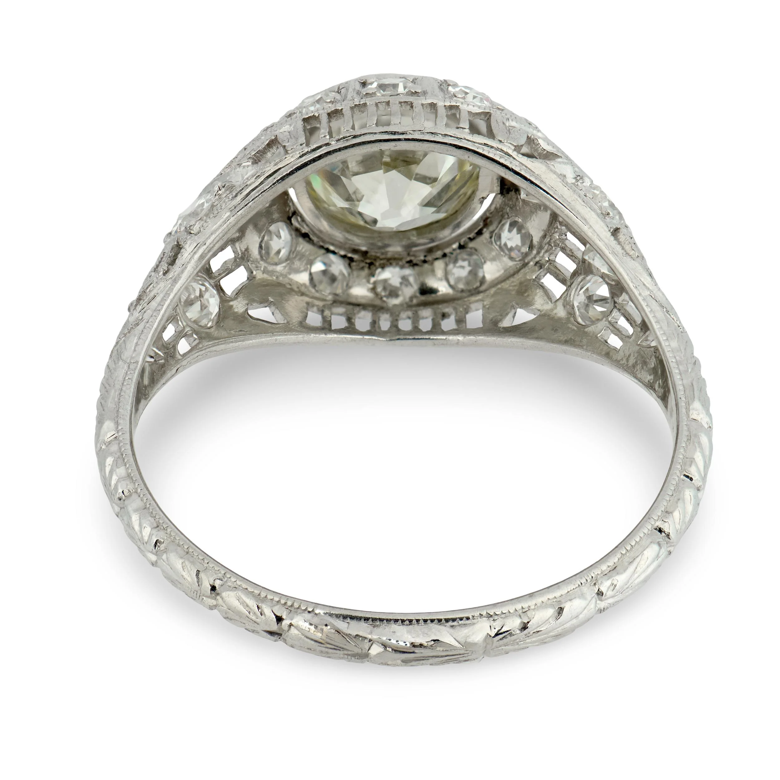 Art Deco Platinum Diamond Engagement Ring 1.57ct - Image 5