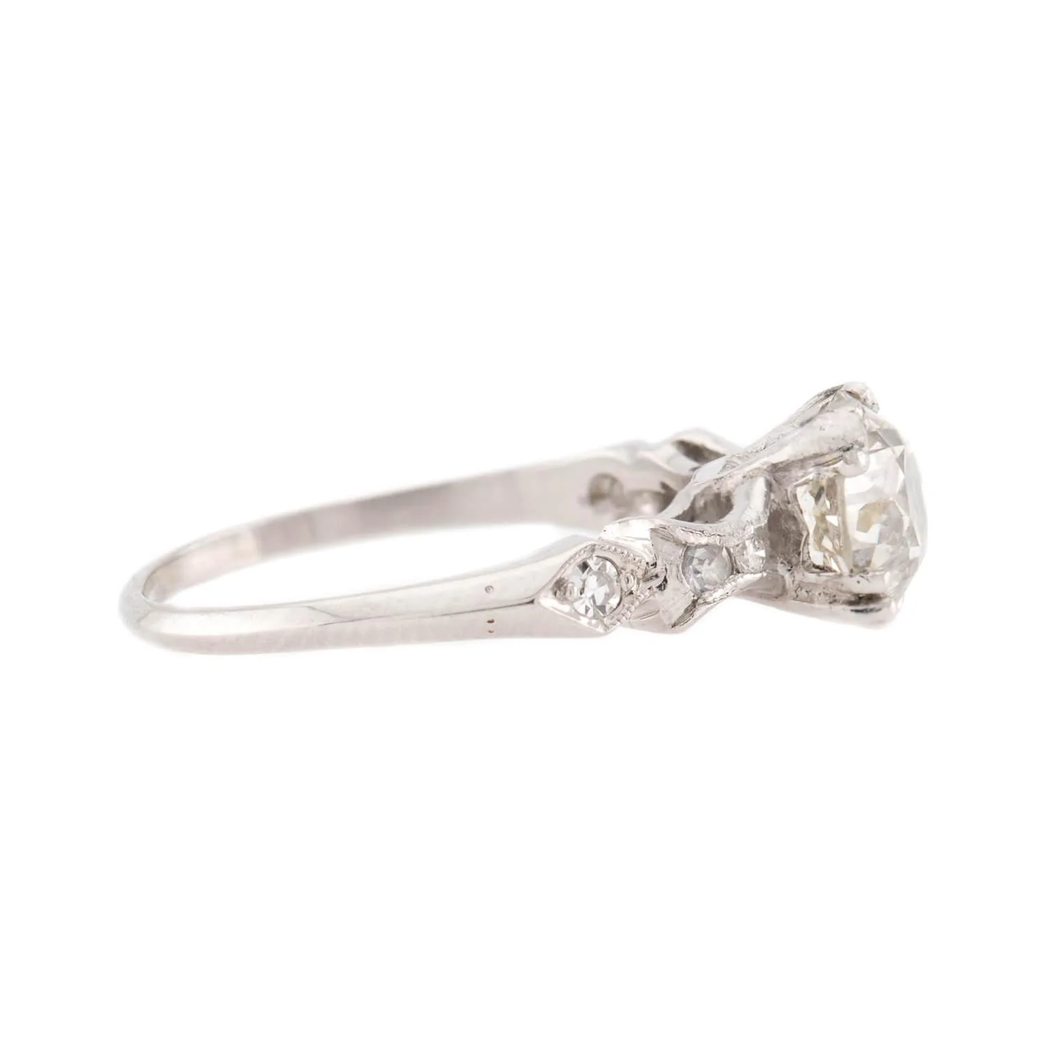 Art Deco Platinum Diamond Engagement Ring 1.57ct - Image 3