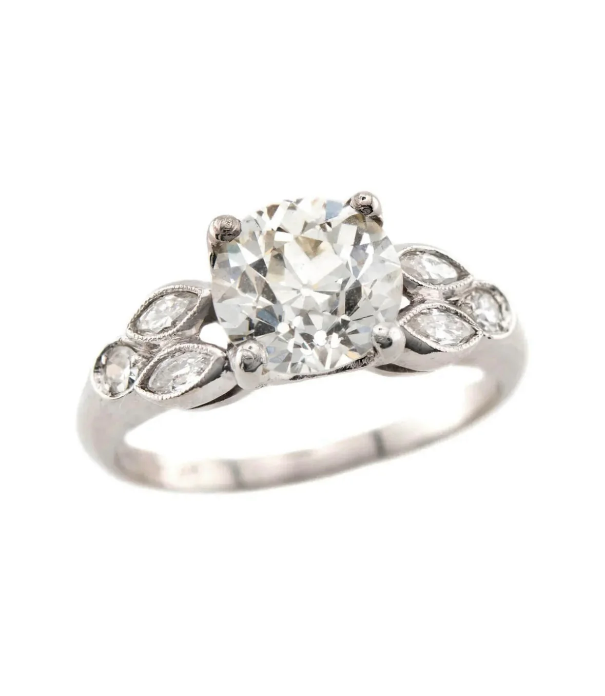 Art Deco Platinum Diamond Engagement Ring 1.73ct