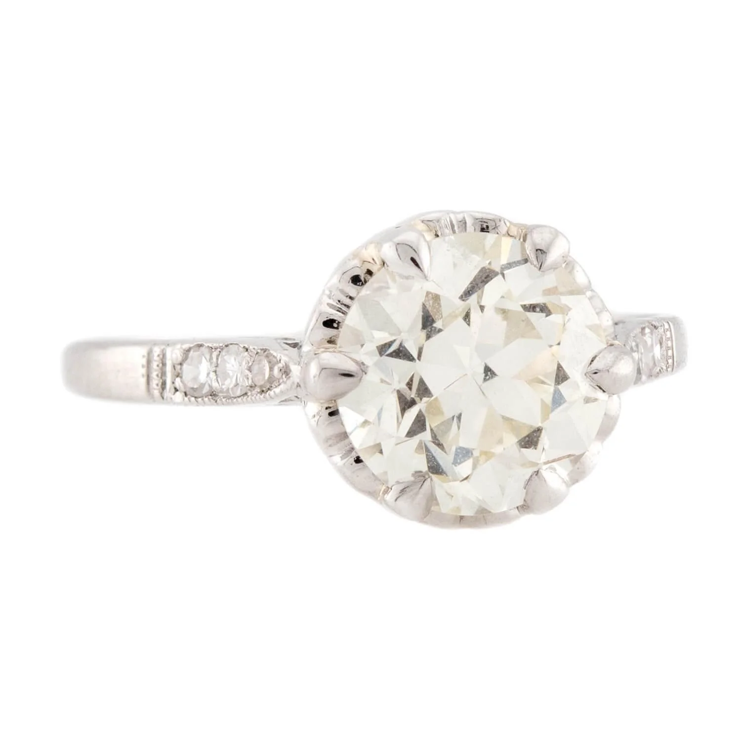 Art Deco Platinum Diamond Engagement Ring 2.02ct - Image 2