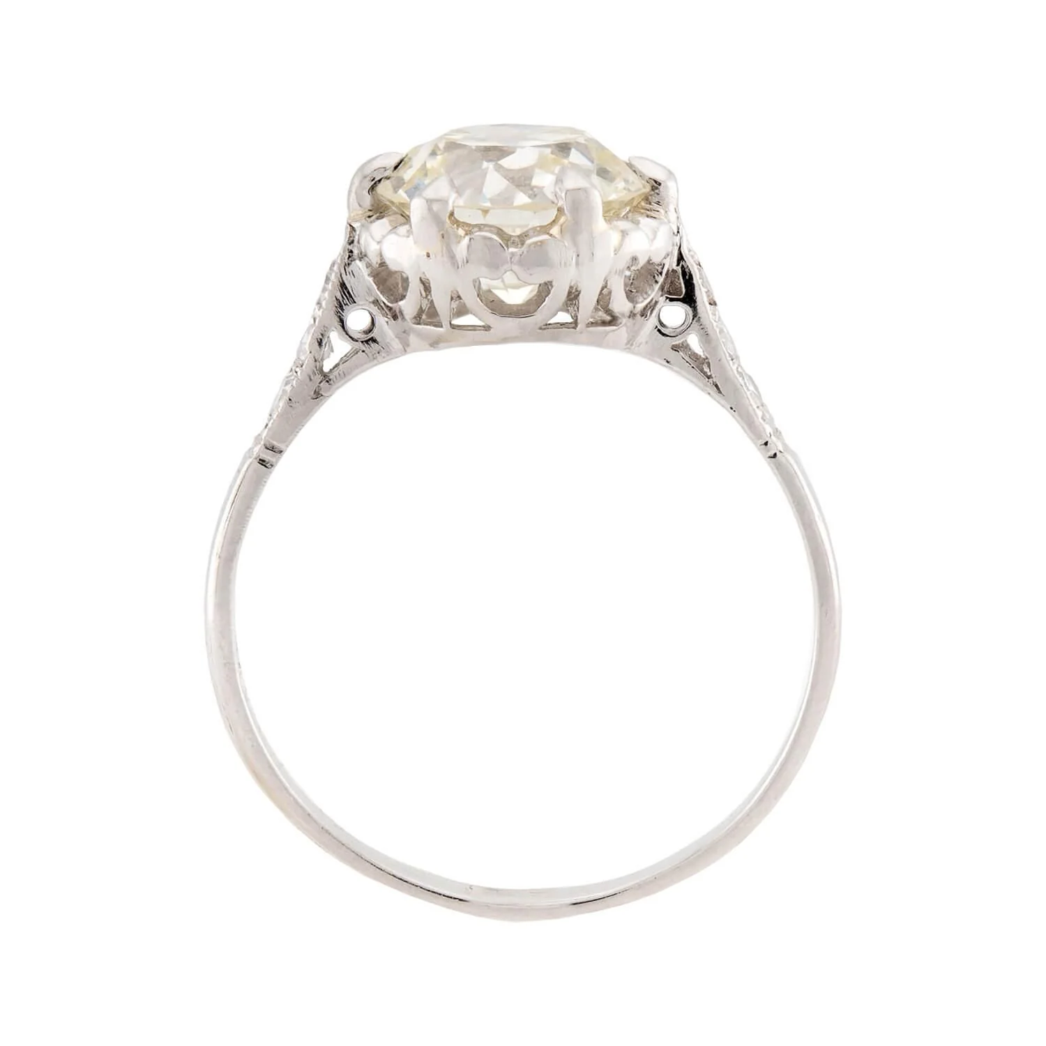 Art Deco Platinum Diamond Engagement Ring 2.02ct - Image 4