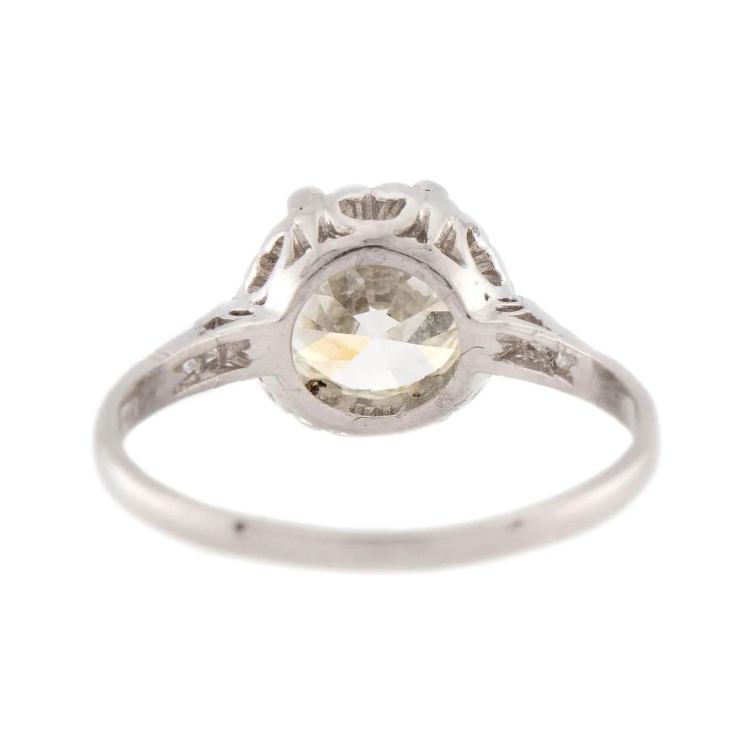 Art Deco Platinum Diamond Engagement Ring 2.02ct - Image 6