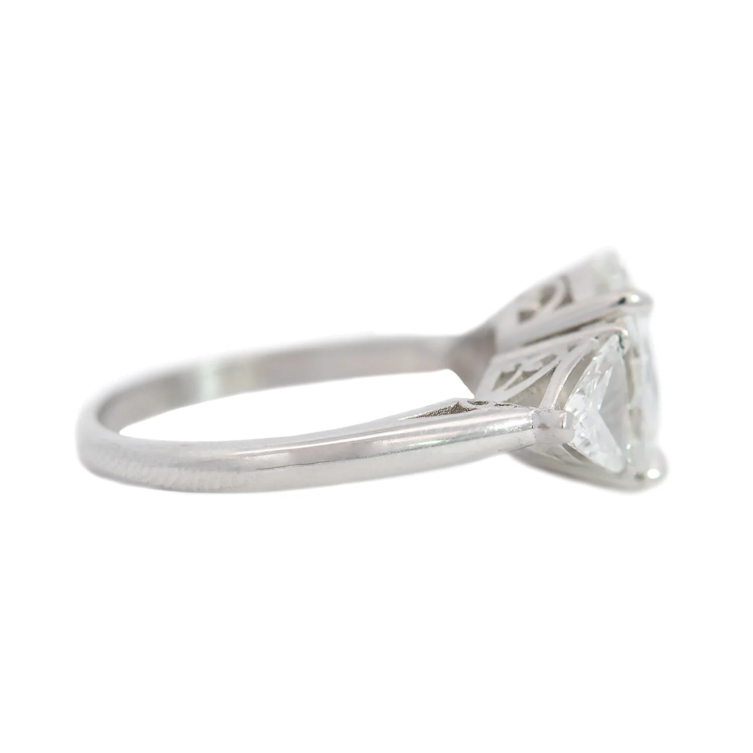 Art Deco Platinum Diamond Engagement Ring 3.39ctw - Image 3