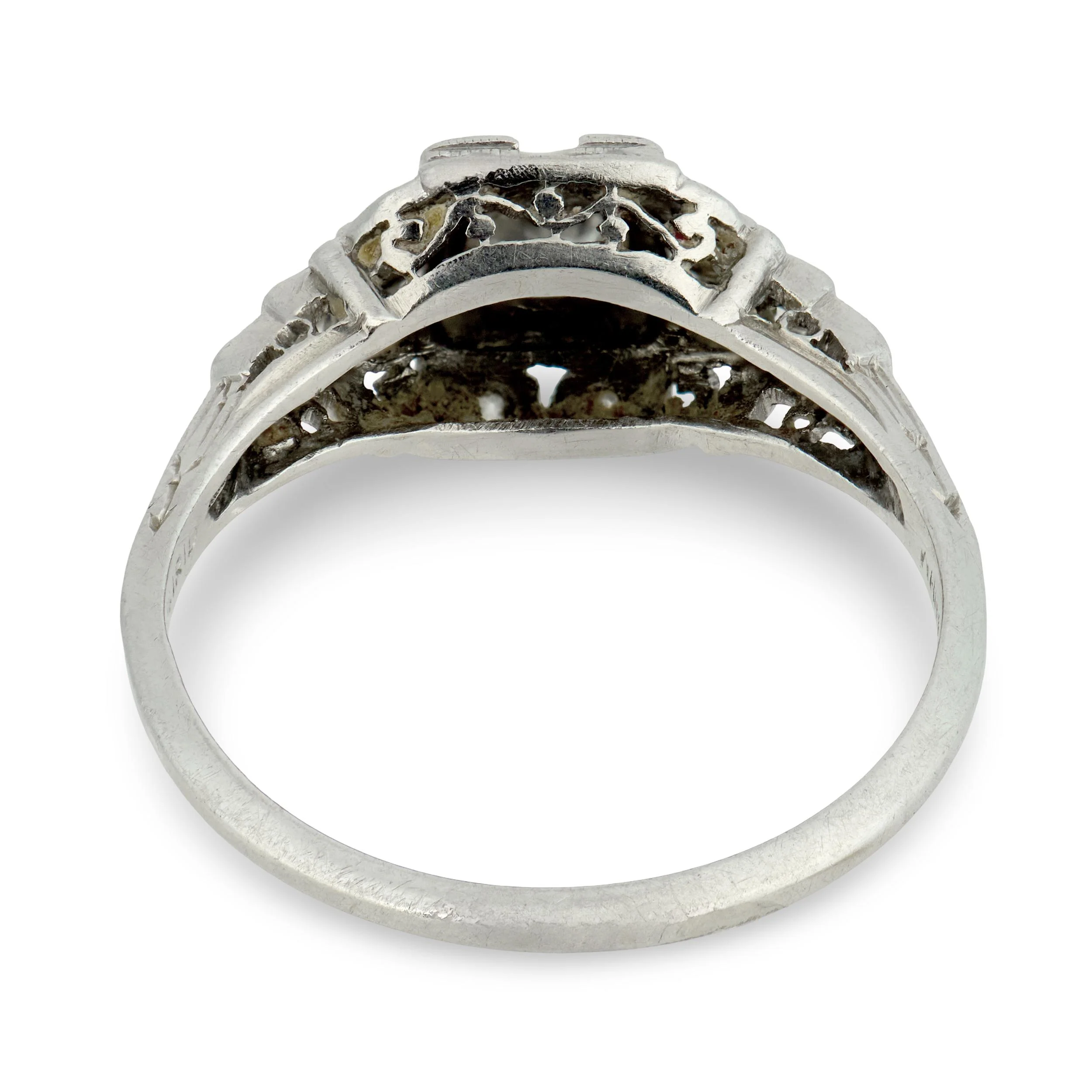 Art Deco Platinum Diamond Engagement Ring .35ct - Image 5