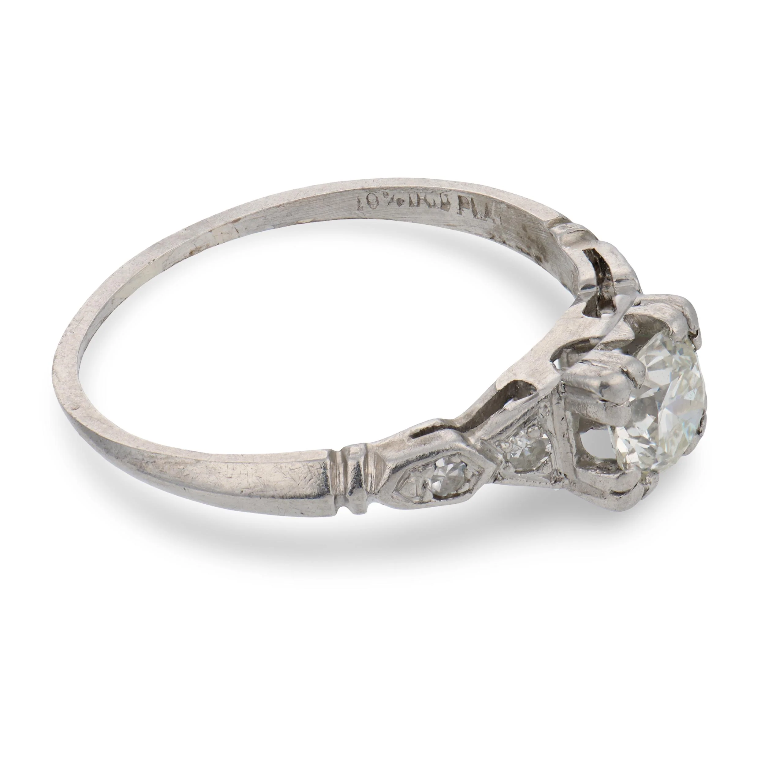 Art Deco Platinum Diamond Engagement Ring .45ct - Image 3