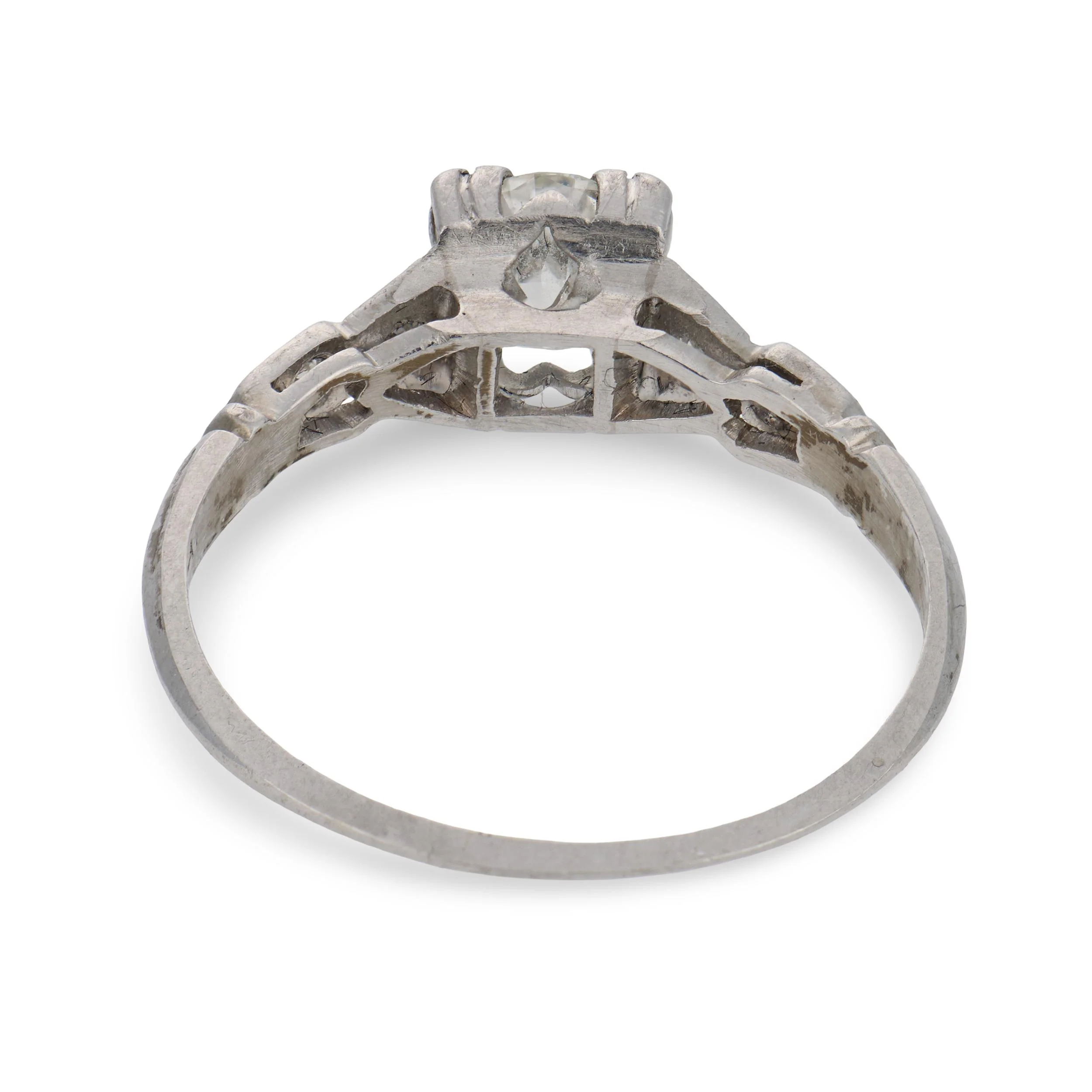 Art Deco Platinum Diamond Engagement Ring .45ct - Image 4