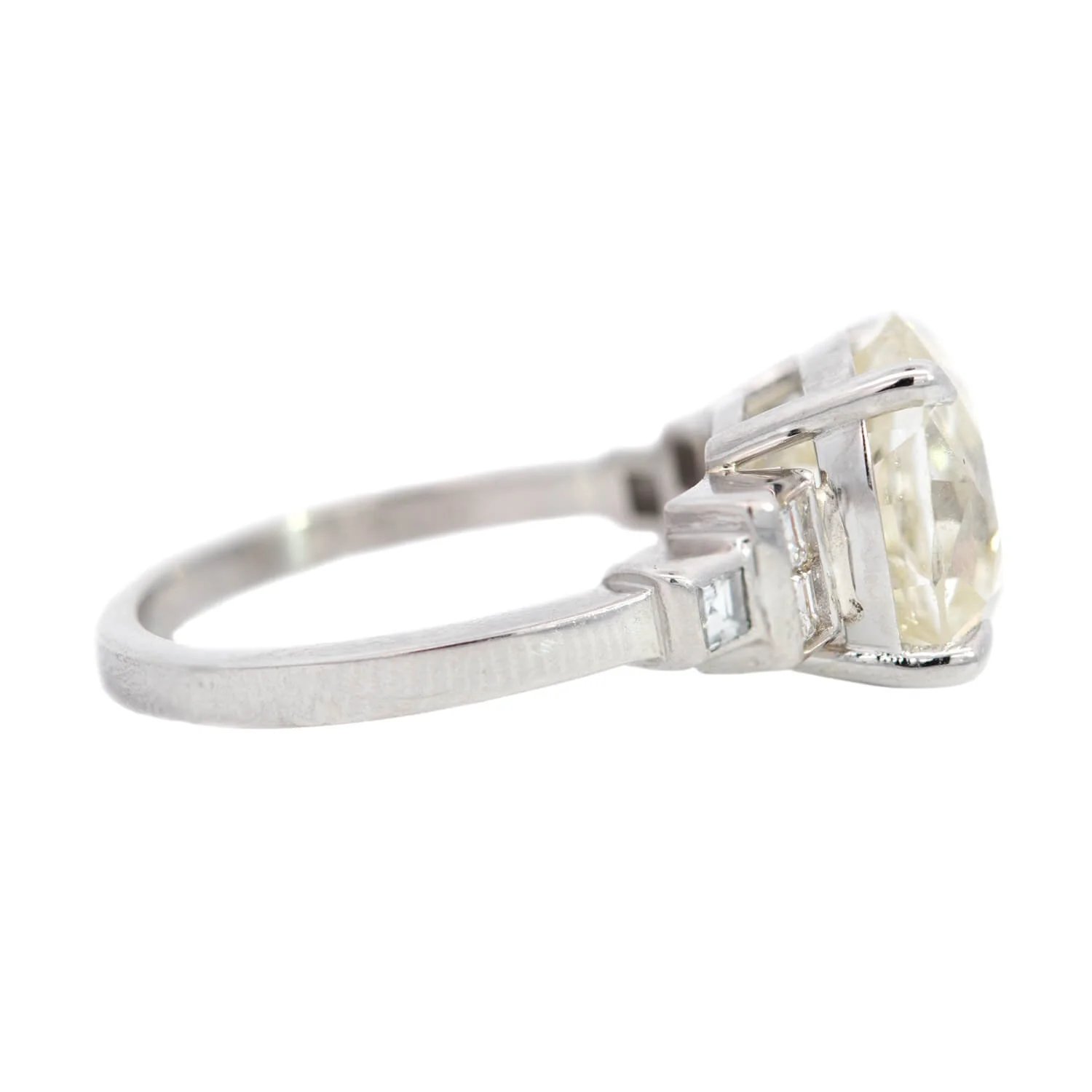 Art Deco Platinum Diamond Engagement Ring 5.63ctw - Image 3