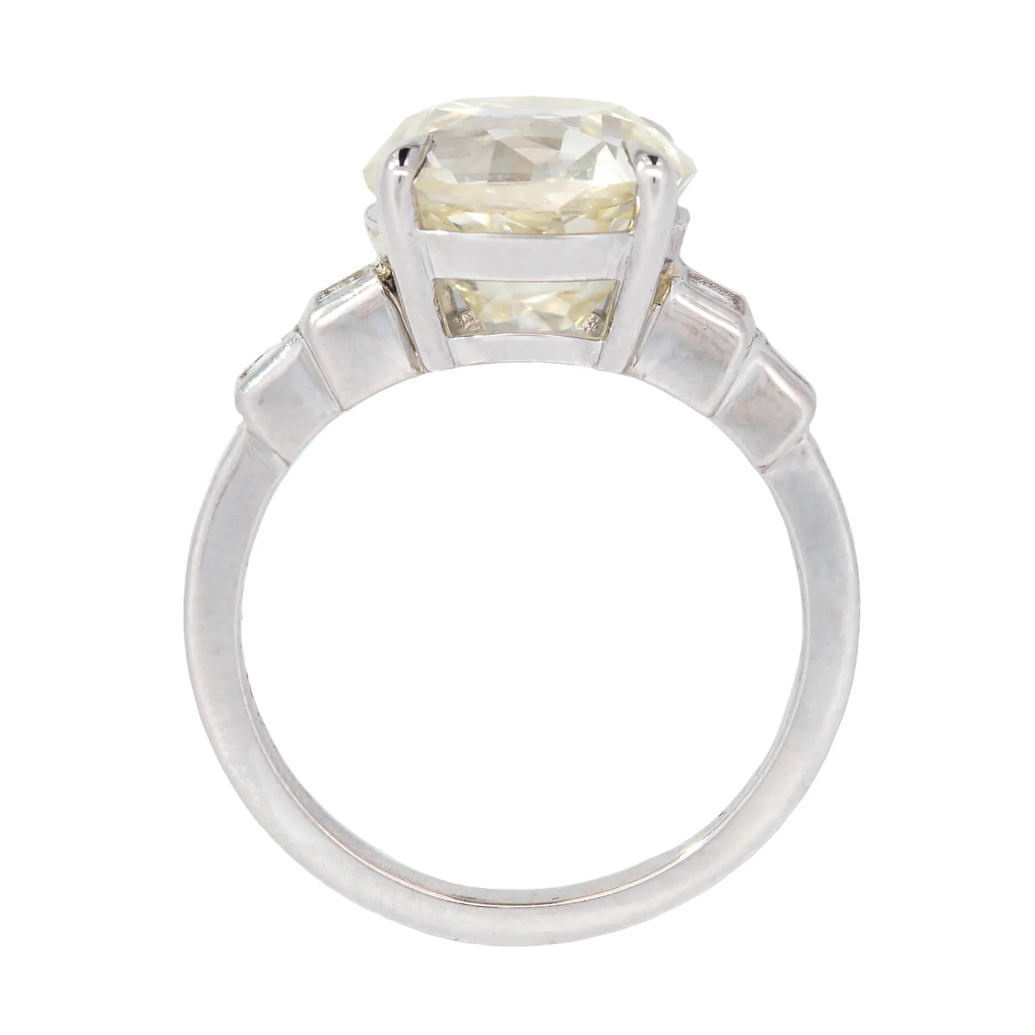Art Deco Platinum Diamond Engagement Ring 5.63ctw - Image 4