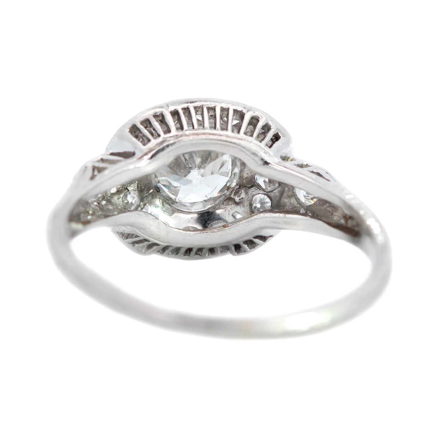 Art Deco Platinum Diamond Engagement Ring .55ctw - Image 5