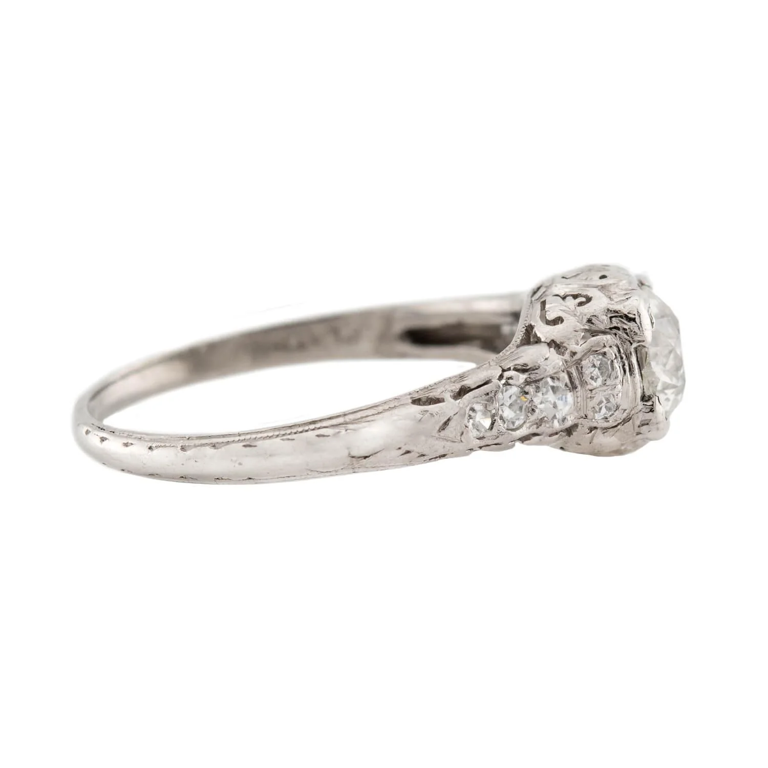 Art Deco Platinum Diamond Engagement Ring .66ct - Image 3