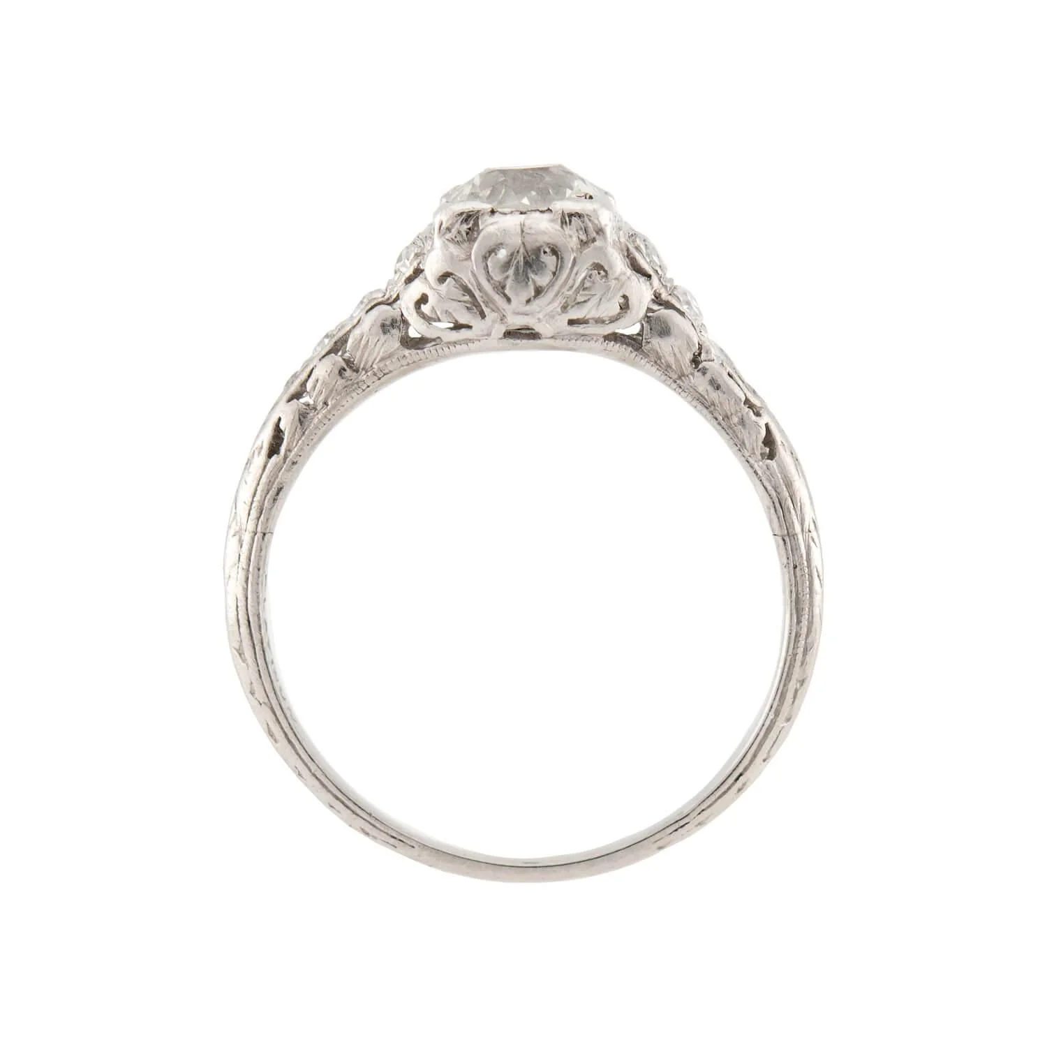 Art Deco Platinum Diamond Engagement Ring .66ct - Image 4