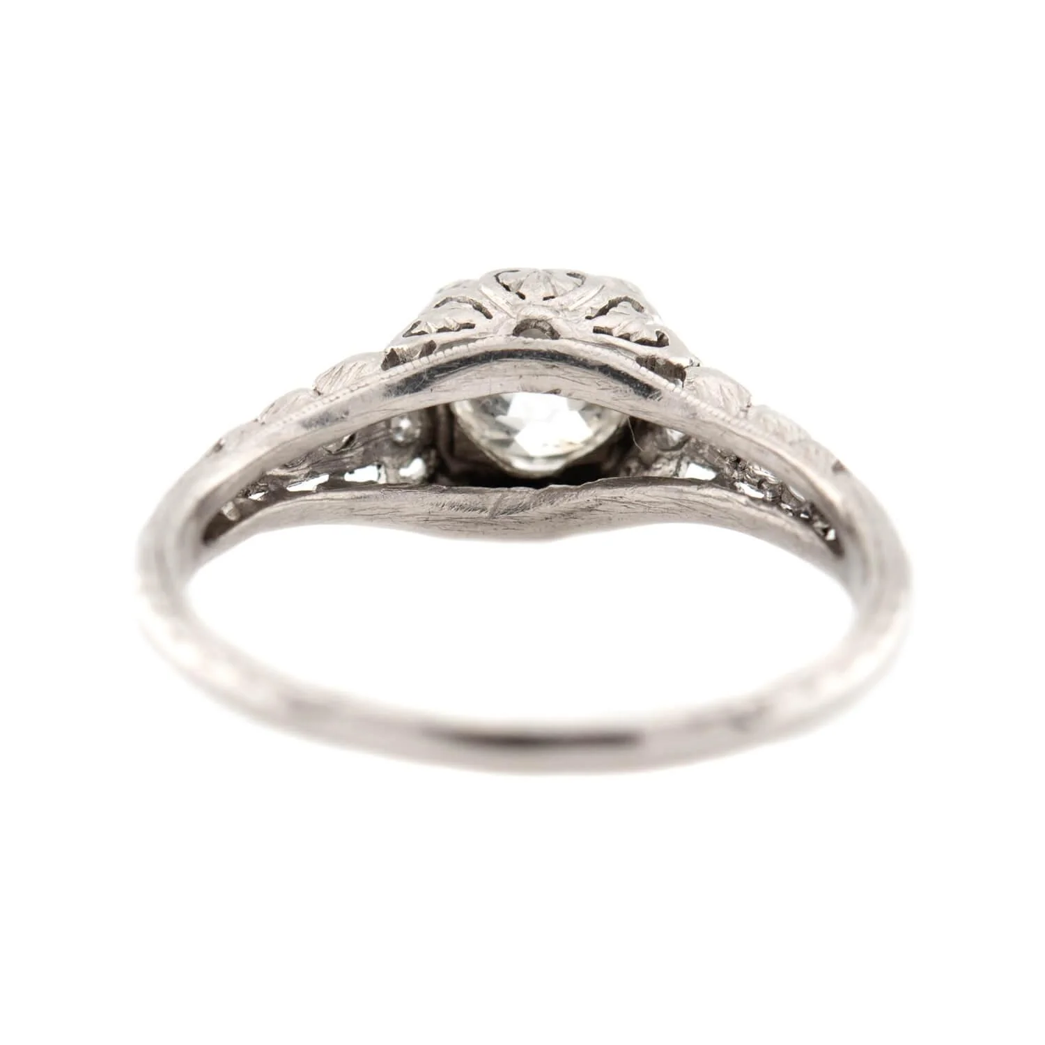 Art Deco Platinum Diamond Engagement Ring .66ct - Image 5