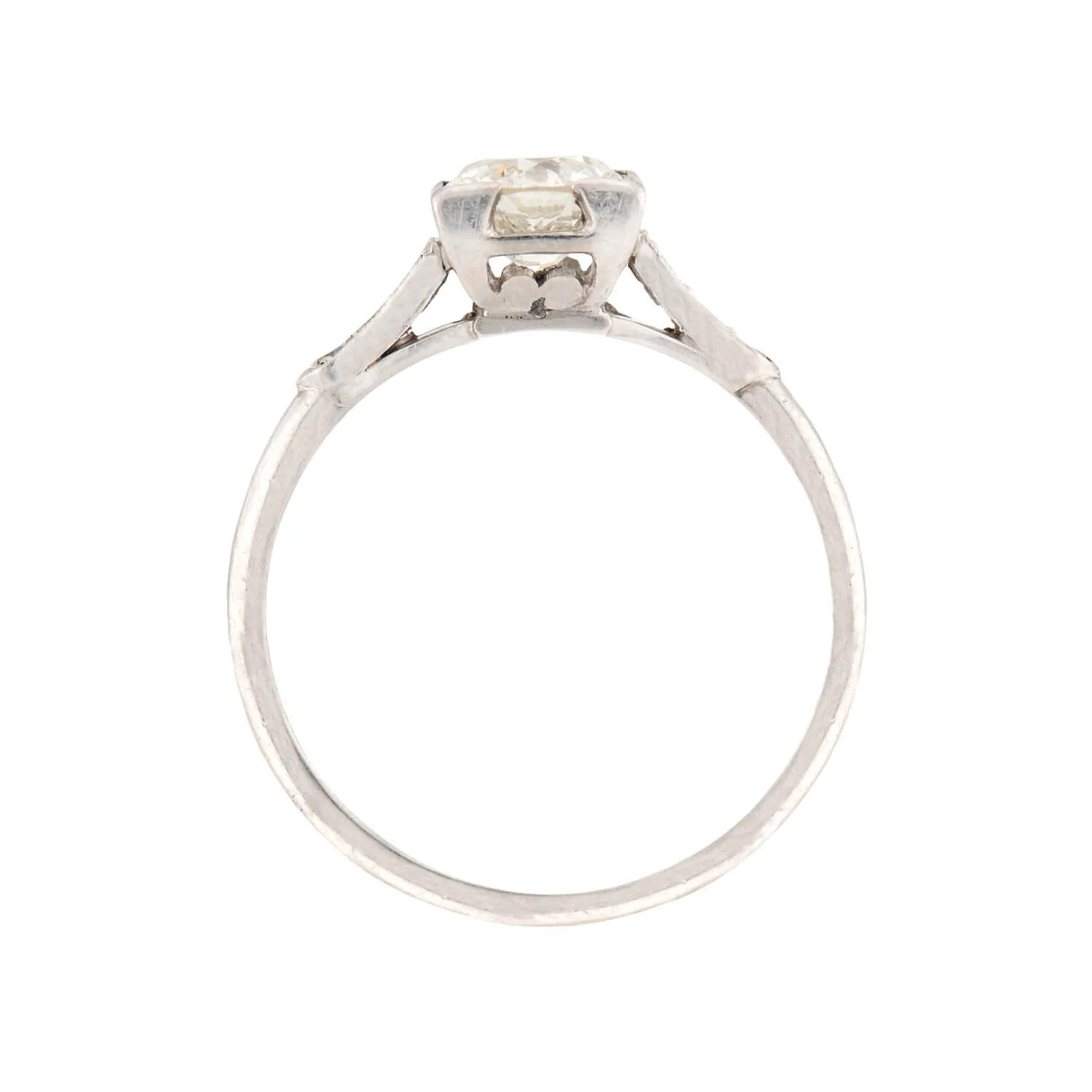 Art Deco Platinum Diamond Engagement Ring .86ct - Image 4