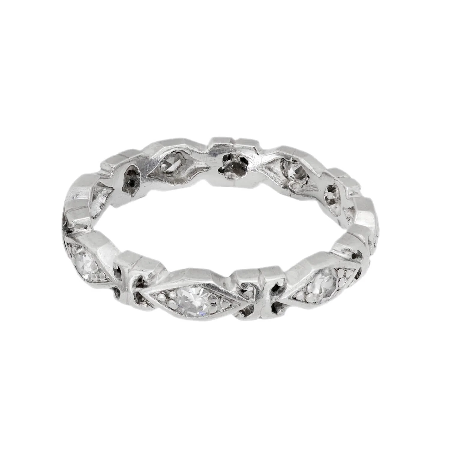 Art Deco Platinum Diamond Engagement Ring and Band Set .75ct - Image 5
