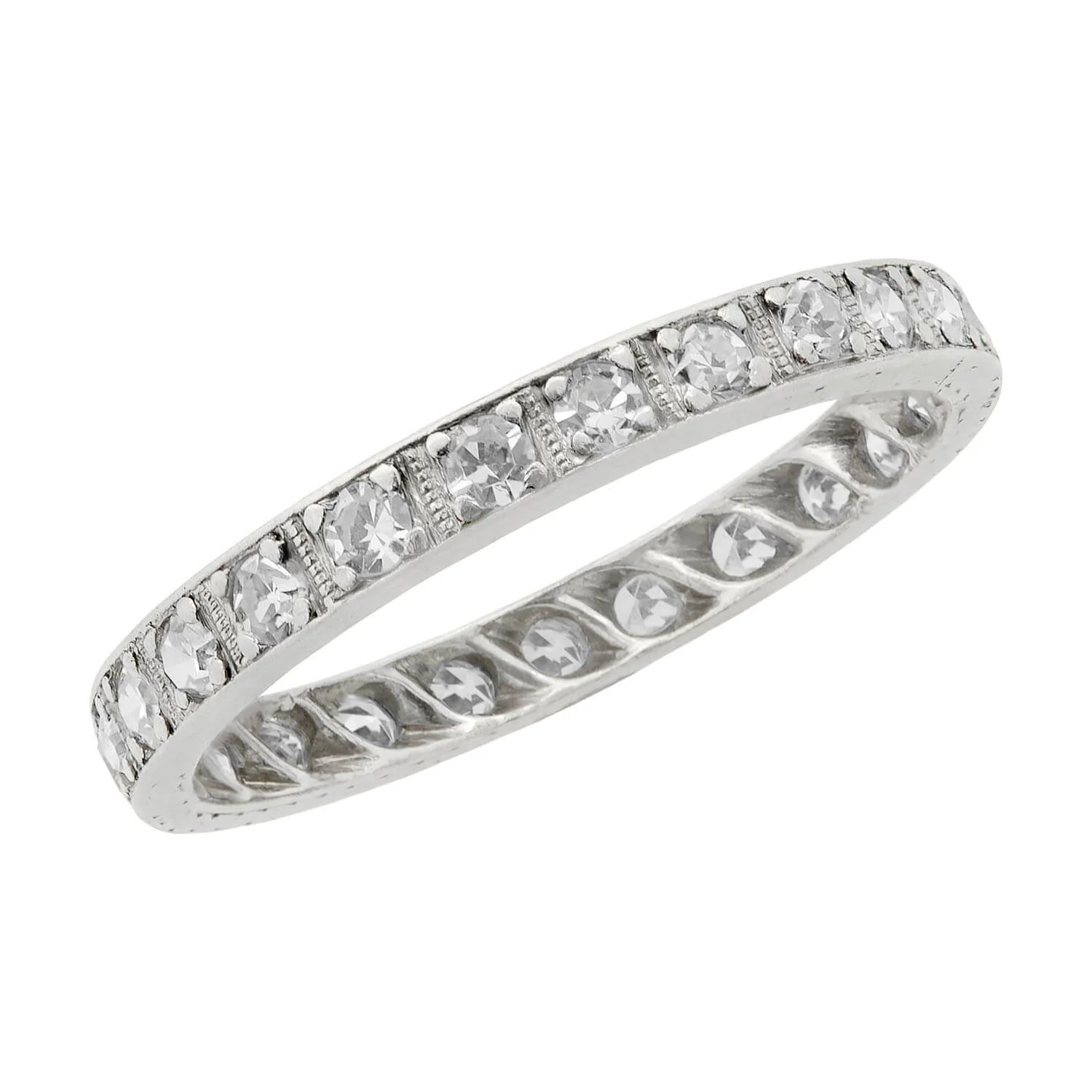 Art Deco Platinum Diamond Eternity Band 0.40ctw