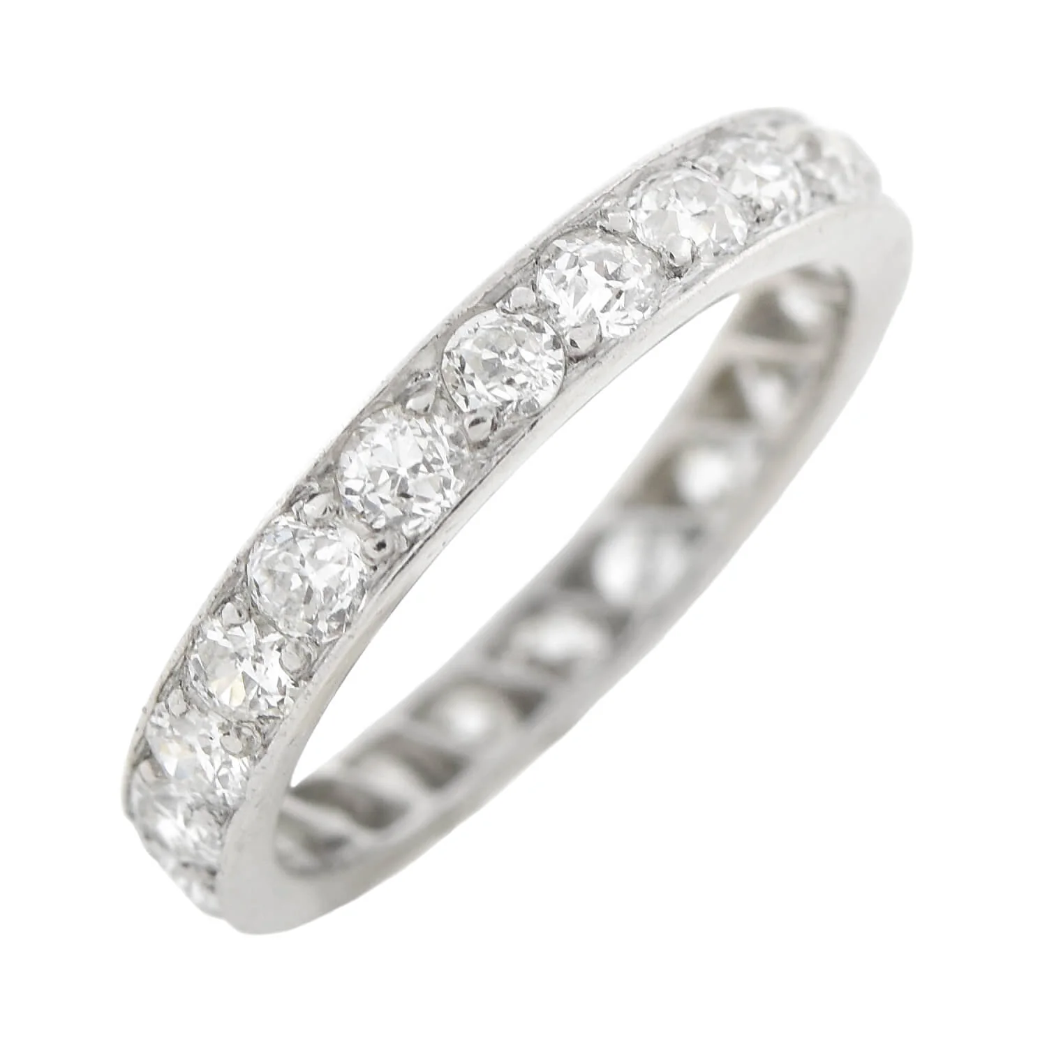 Art Deco Platinum Old Mine Cut Diamond Eternity Band 1.25ctw - Image 3