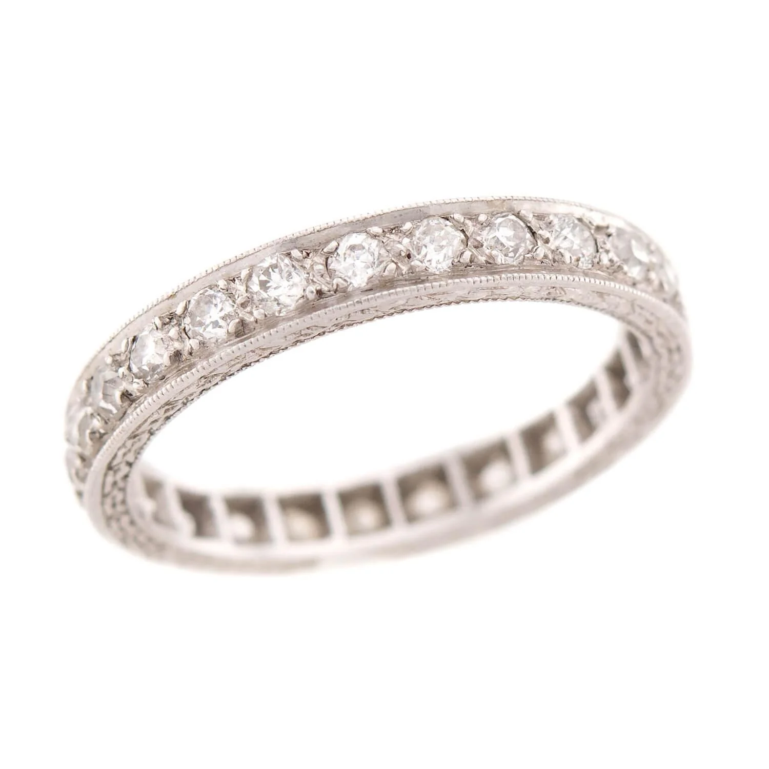 Art Deco Platinum Diamond Eternity Band