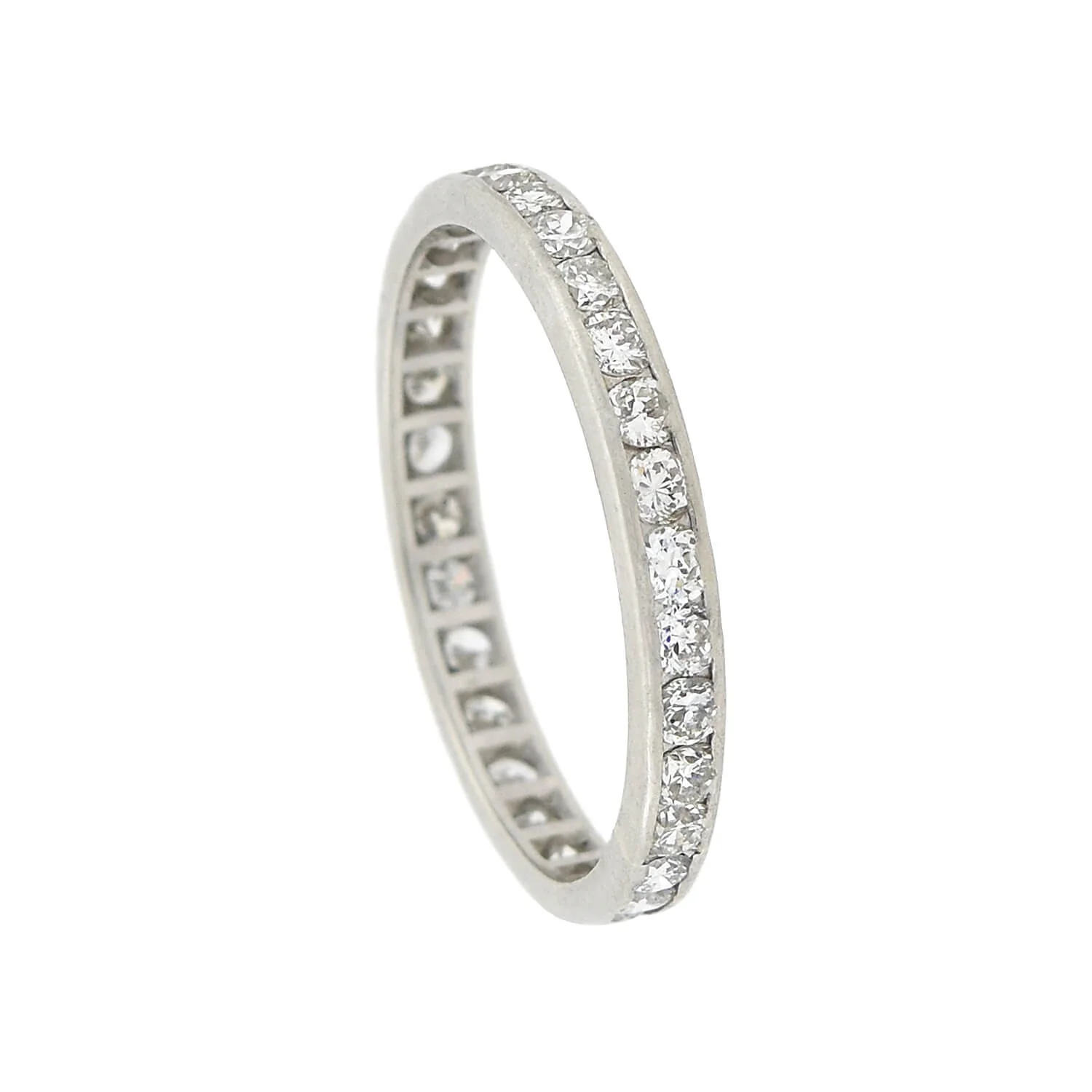Late Art Deco Platinum Diamond Eternity Band 1ctw - Image 3