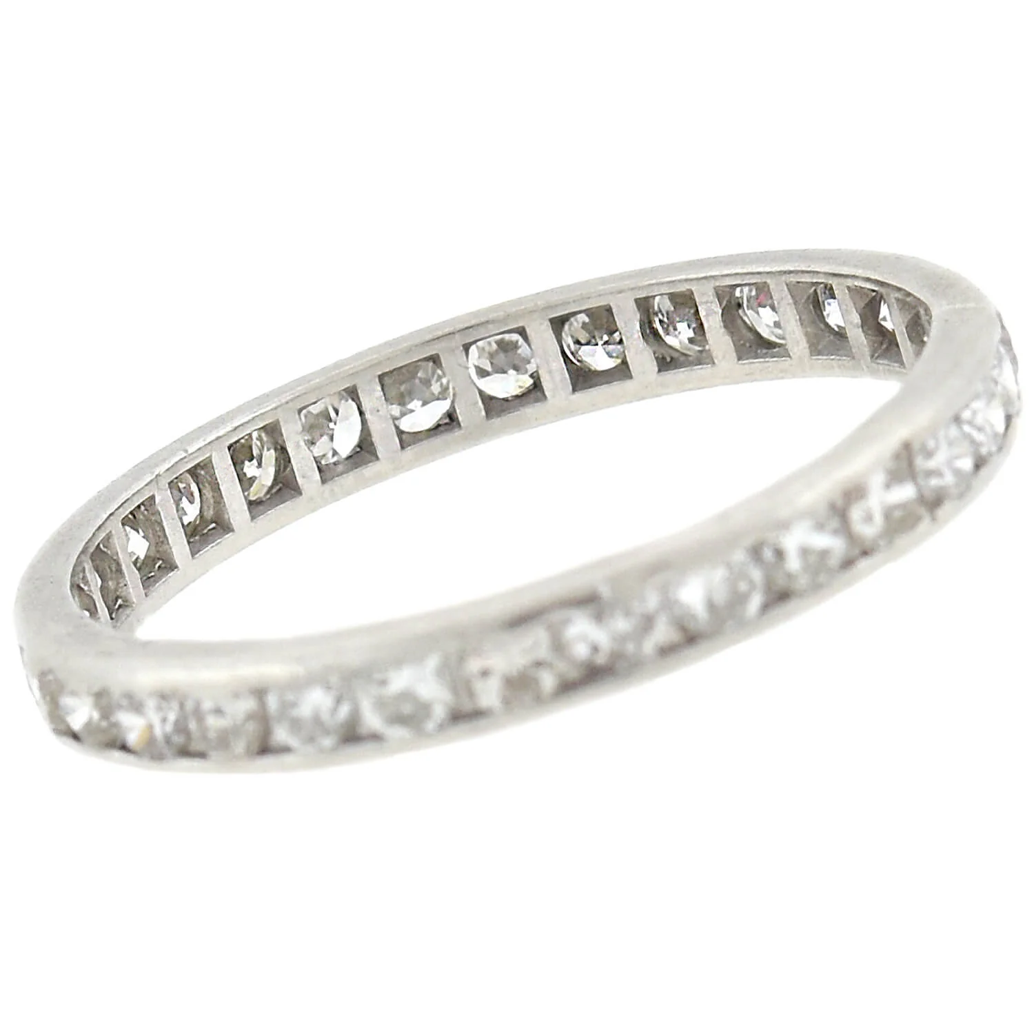 Late Art Deco Platinum Diamond Eternity Band 1ctw - Image 4