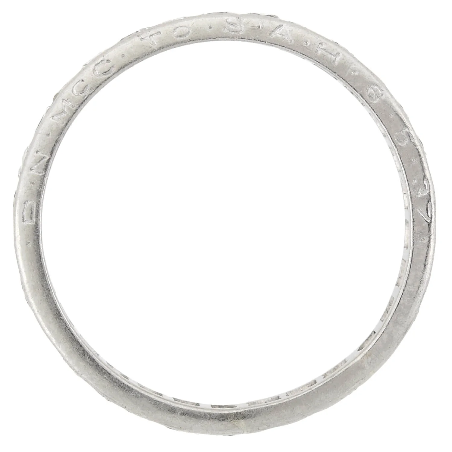 Late Art Deco Platinum Diamond Eternity Band 1ctw - Image 5
