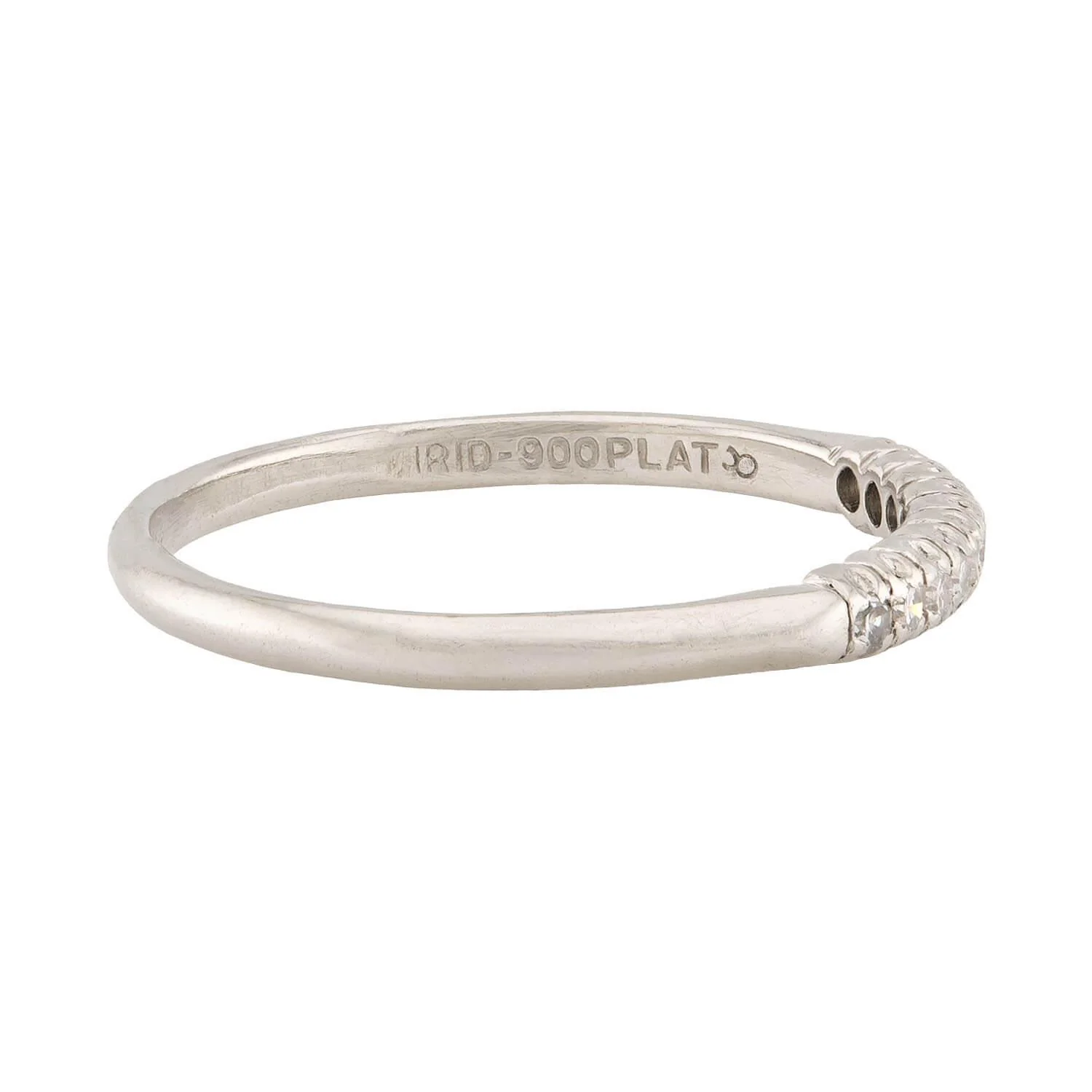Art Deco Platinum Diamond Half Band - Image 3