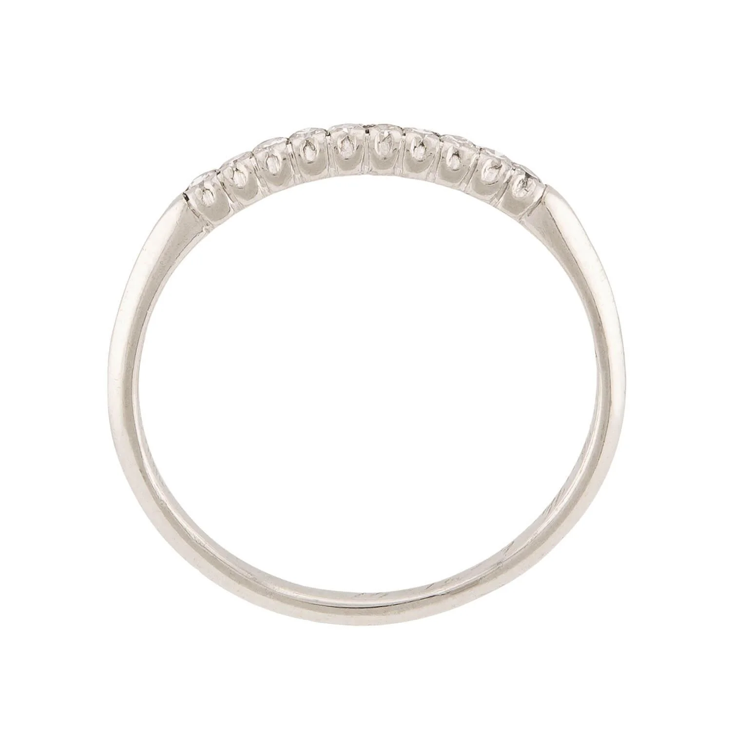 Art Deco Platinum Diamond Half Band - Image 4