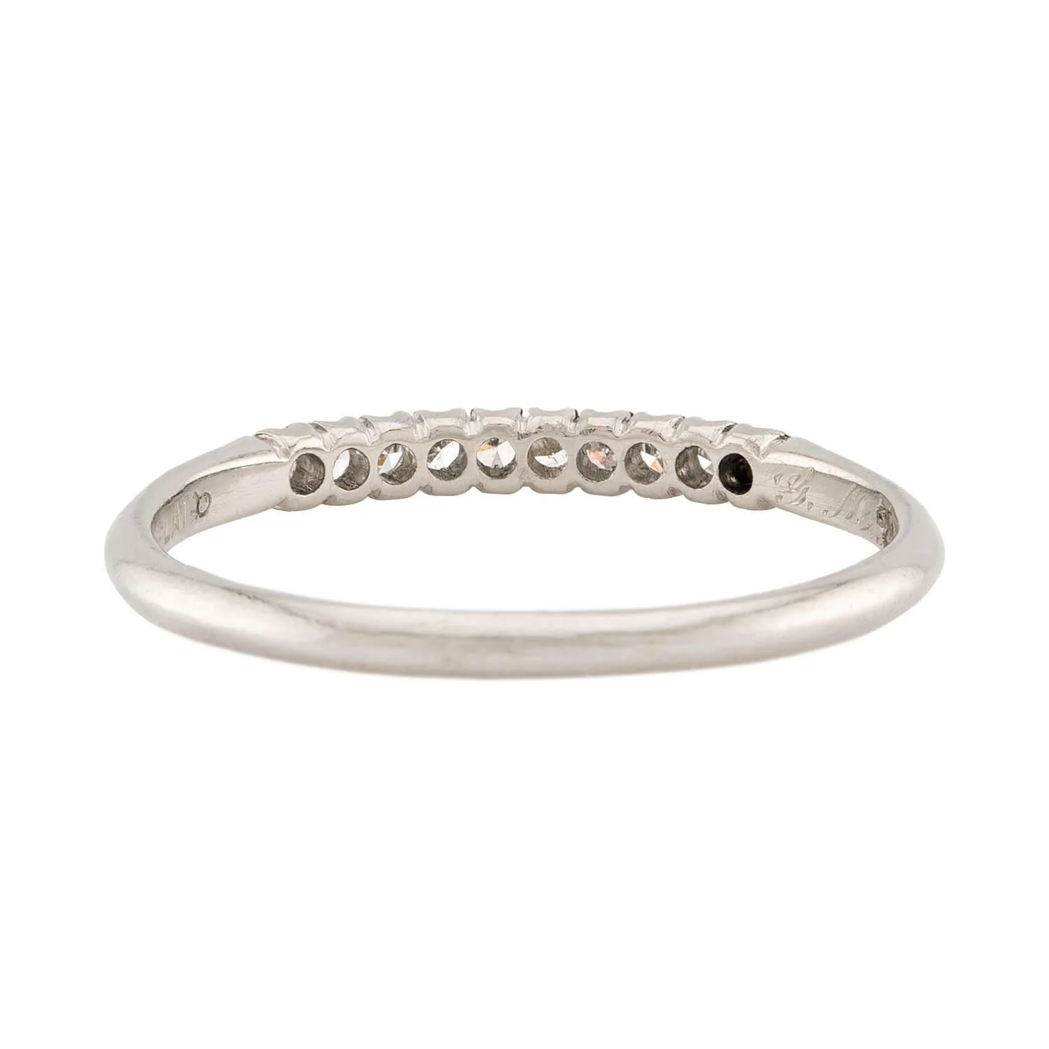 Art Deco Platinum Diamond Half Band - Image 5