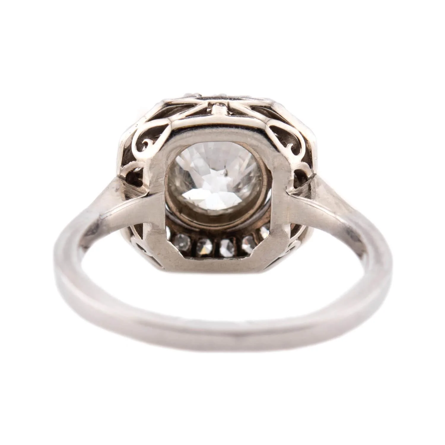 Art Deco Platinum Diamond Halo Engagement Ring 1.40ct - Image 5