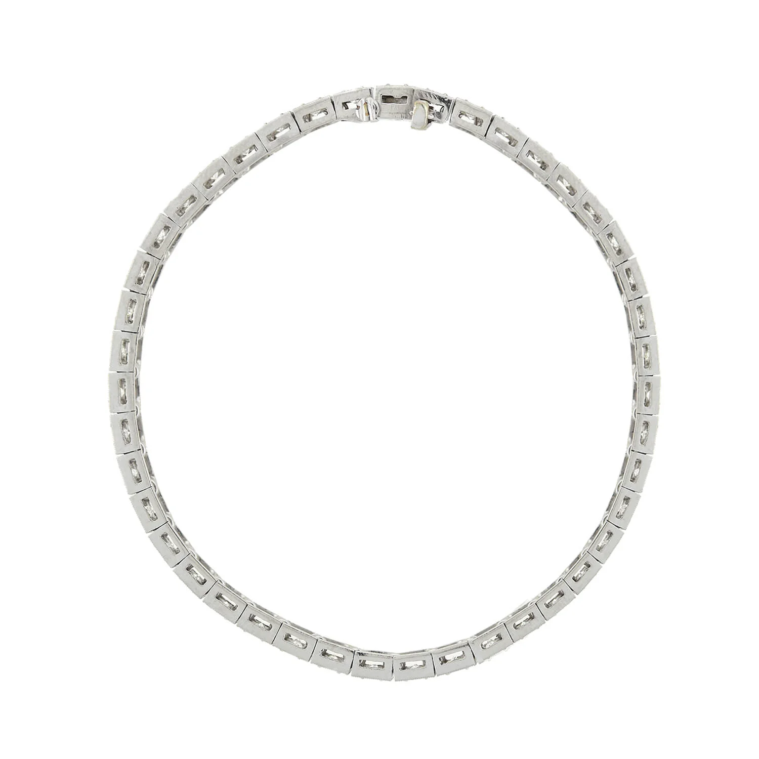 Art Deco Platinum + Diamond Line Bracelet 4ctw - Image 2