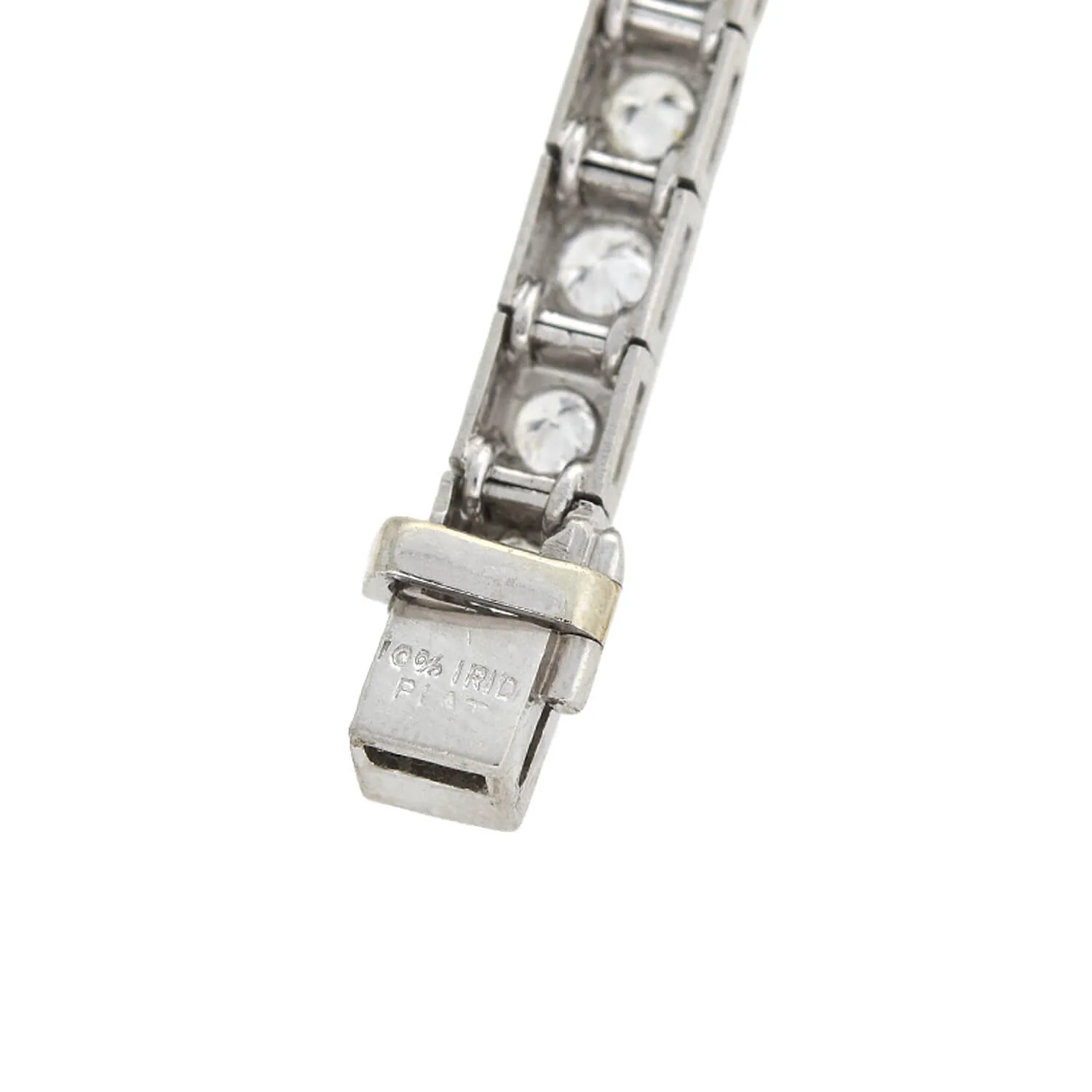Art Deco Platinum + Diamond Line Bracelet 4ctw - Image 7