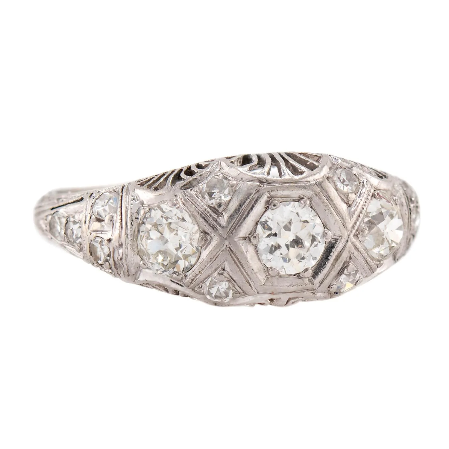 Art Deco Platinum Diamond Ring - Image 2