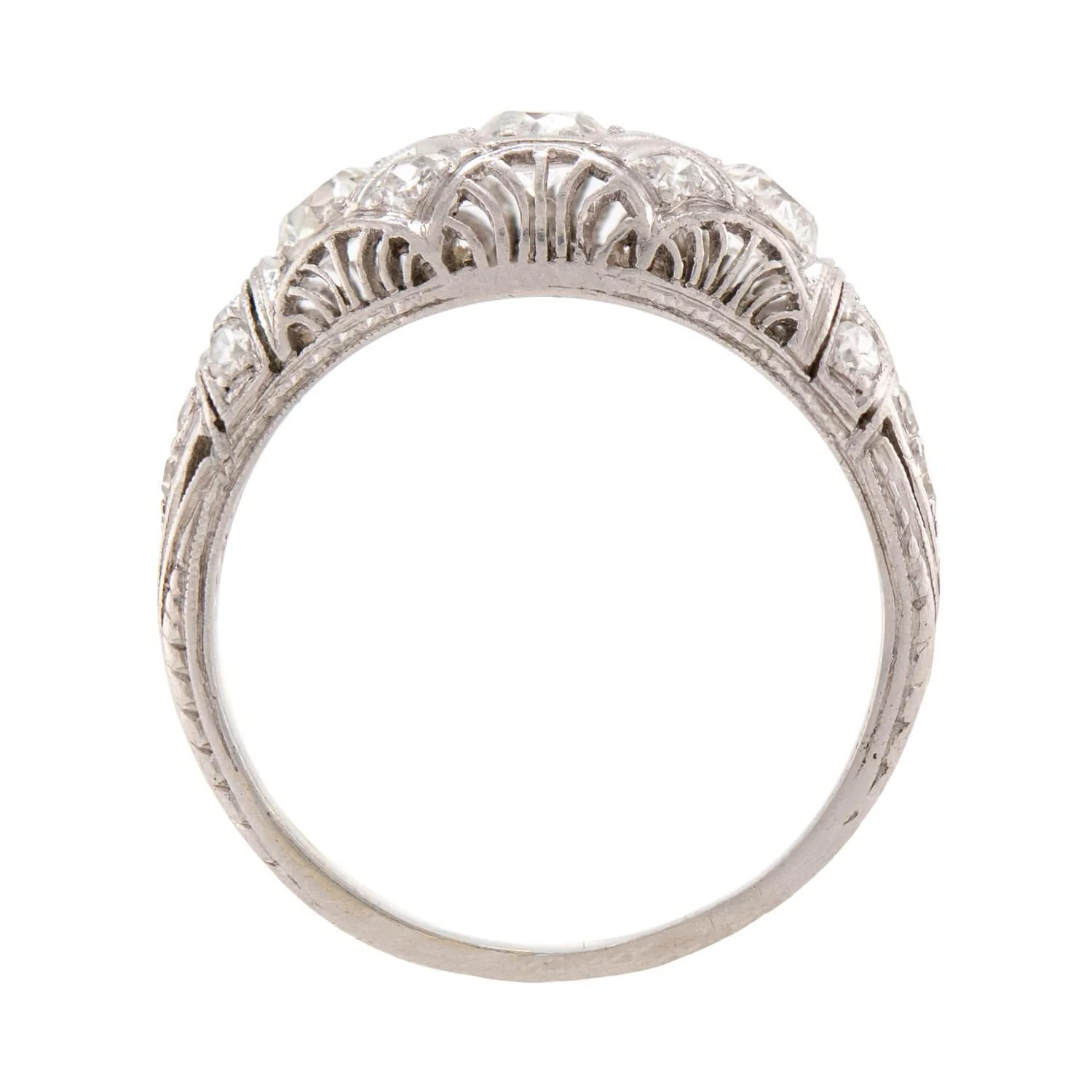 Art Deco Platinum Diamond Ring - Image 4
