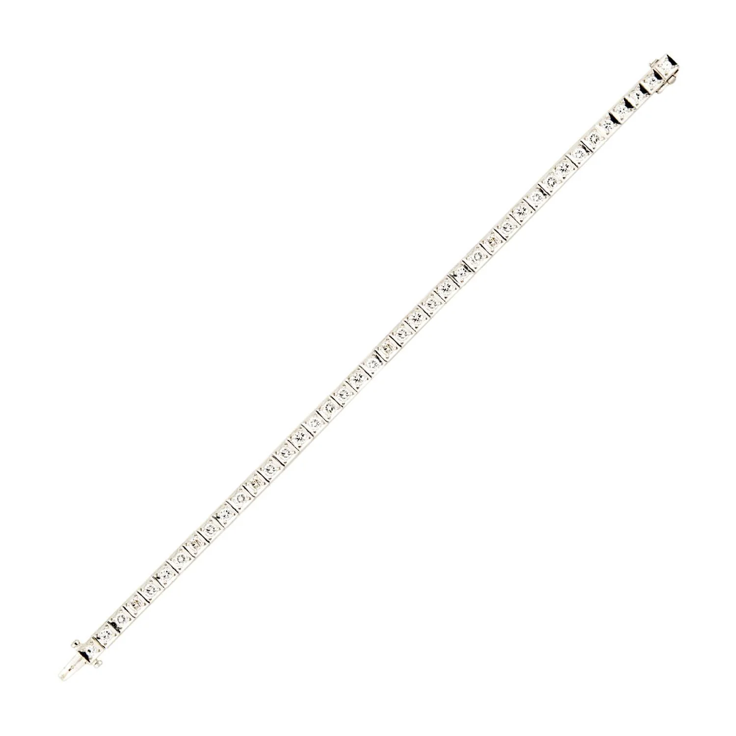 Art Deco Platinum Diamond Tennis Bracelet - Image 2
