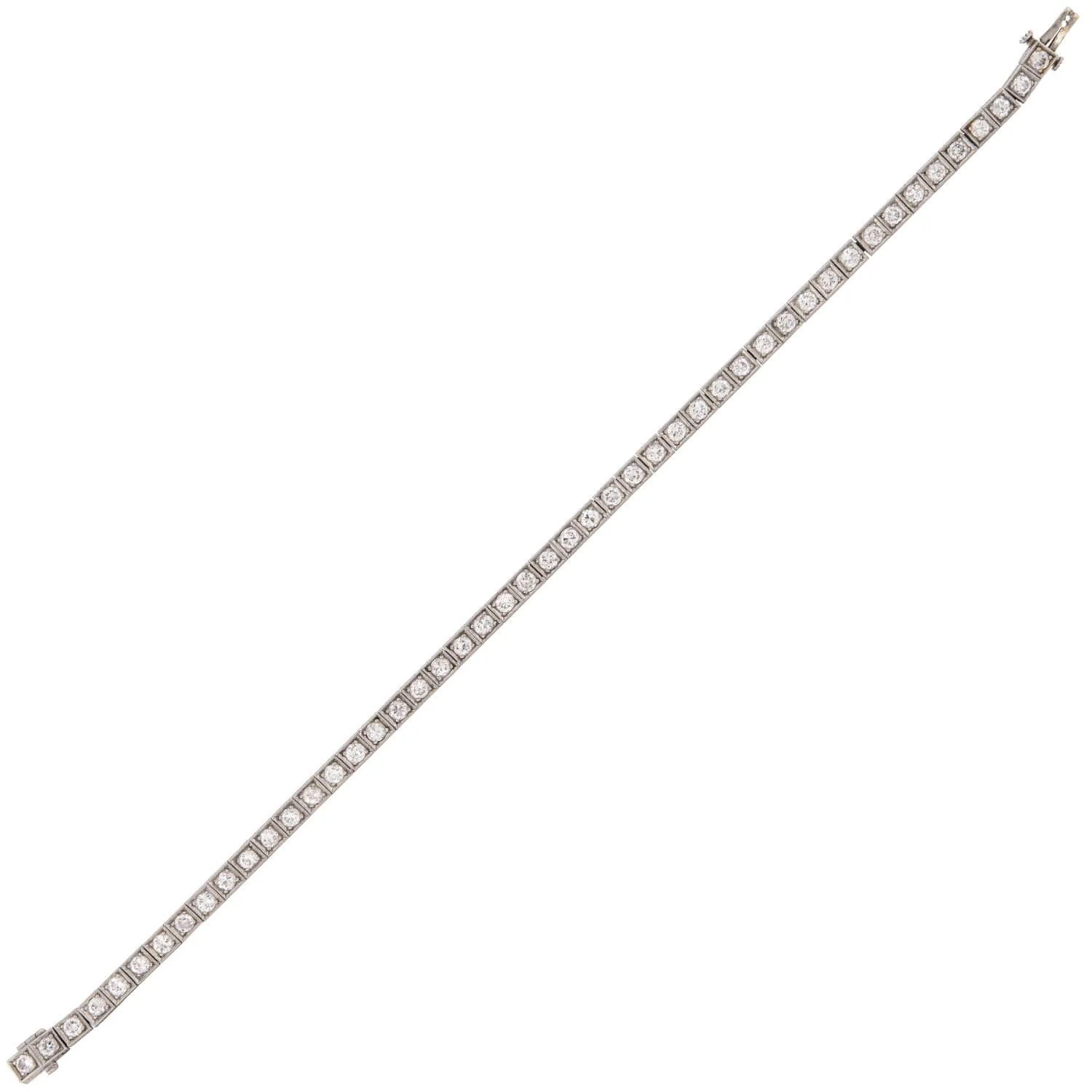 Art Deco Platinum Diamond Tennis Bracelet 3ctw - Image 3