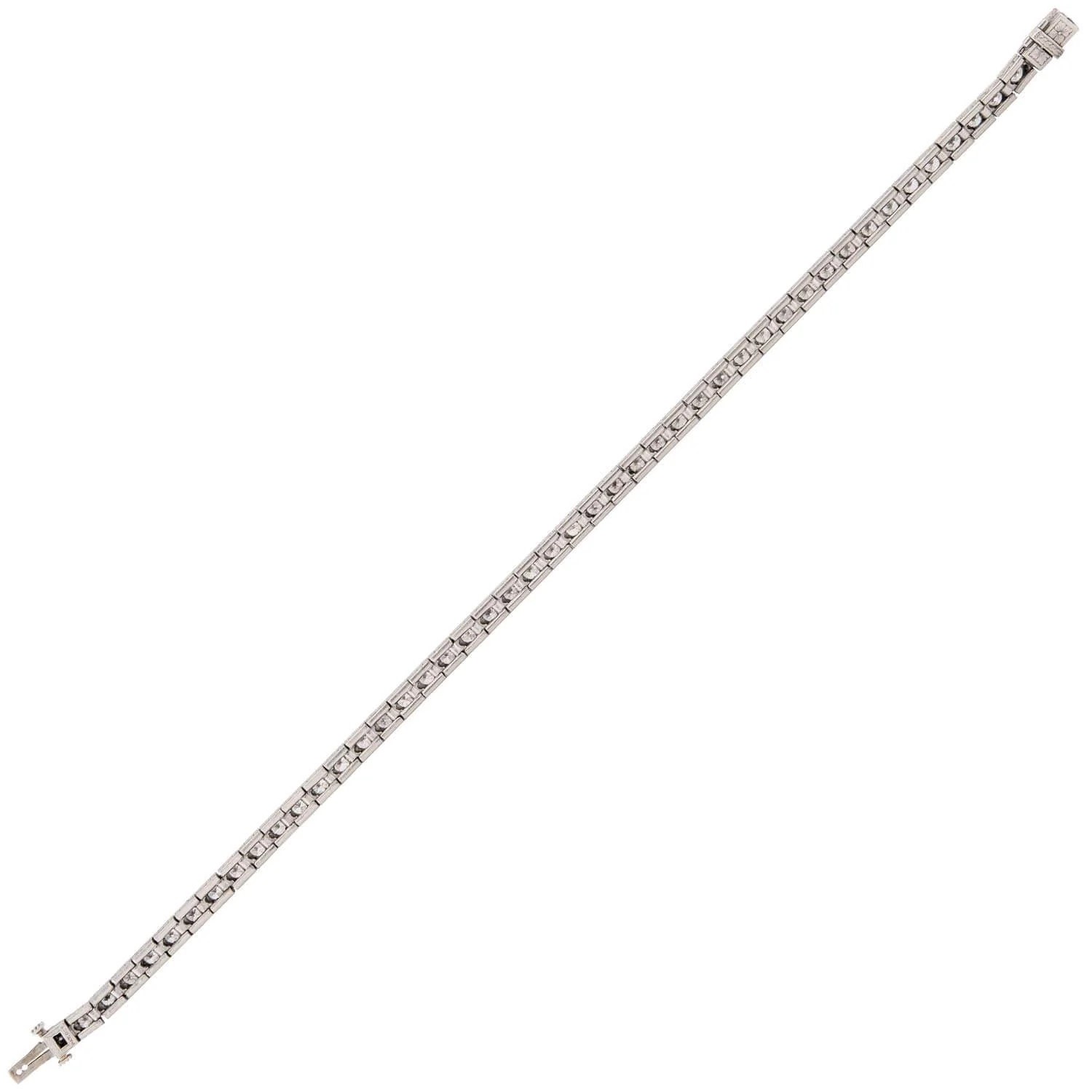 Art Deco Platinum Diamond Tennis Bracelet 3ctw - Image 5