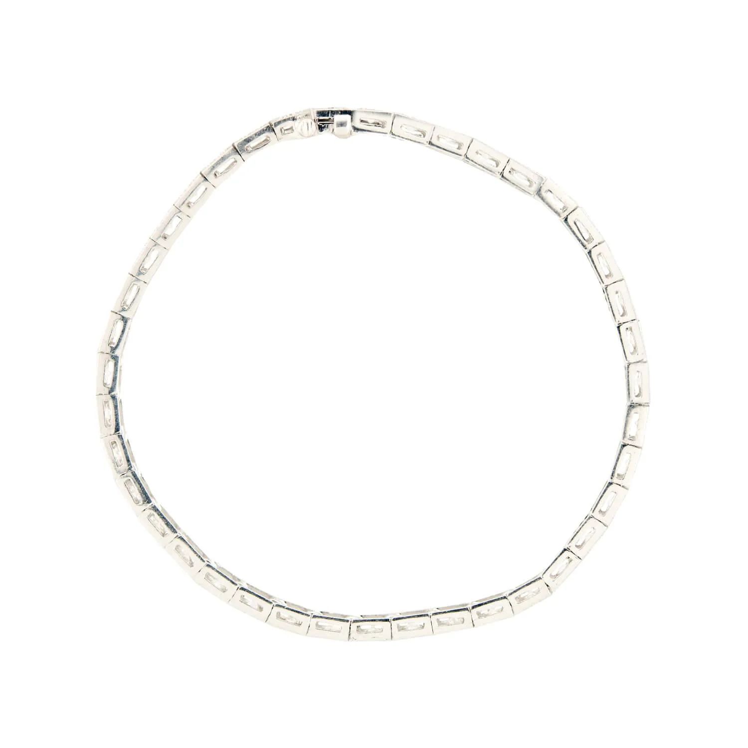 Art Deco Platinum Diamond Tennis Bracelet - Image 4