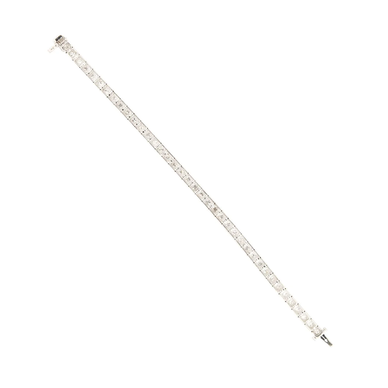 Art Deco Platinum Diamond Tennis Bracelet - Image 5