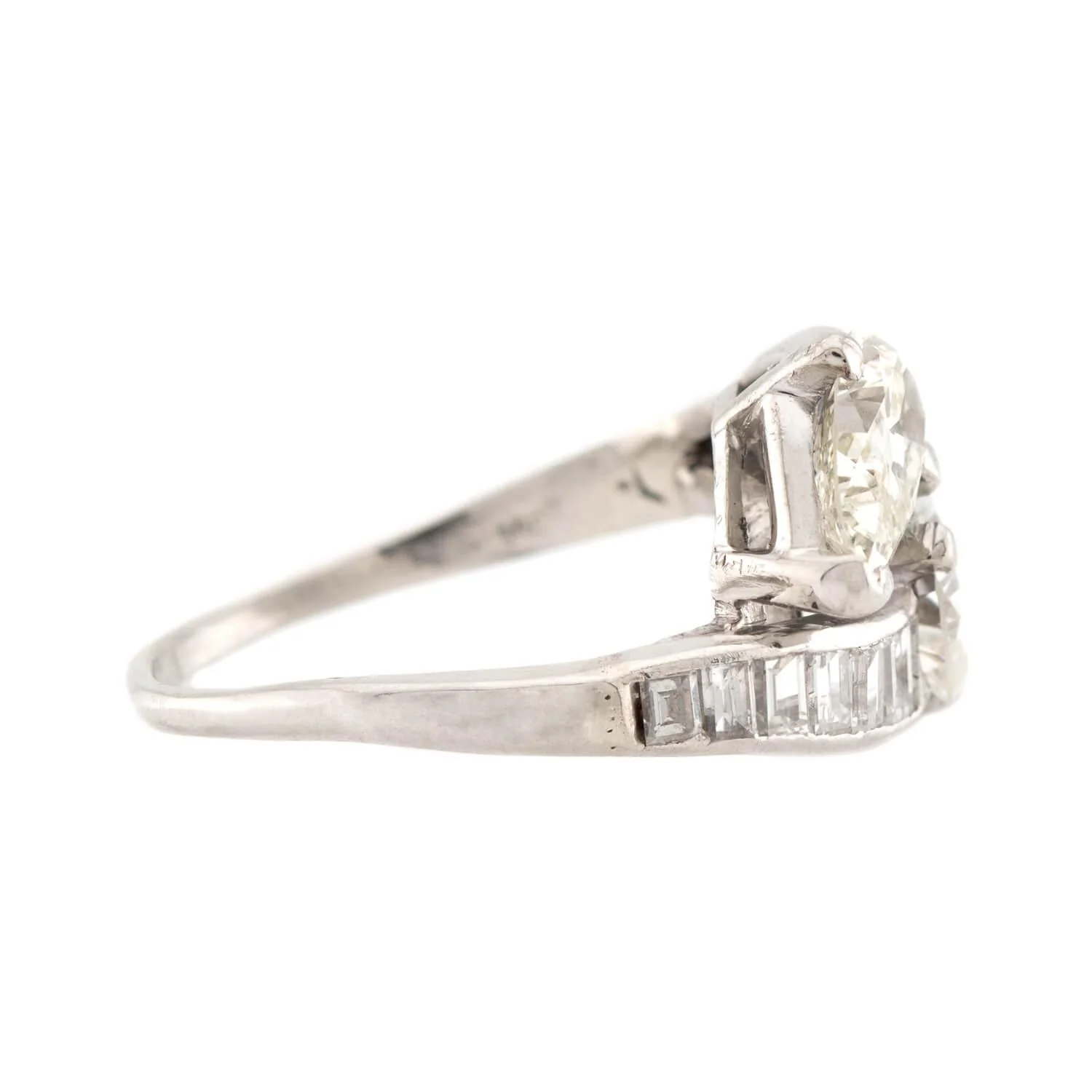 Art Deco Platinum Diamonds Bypass Ring - Image 3