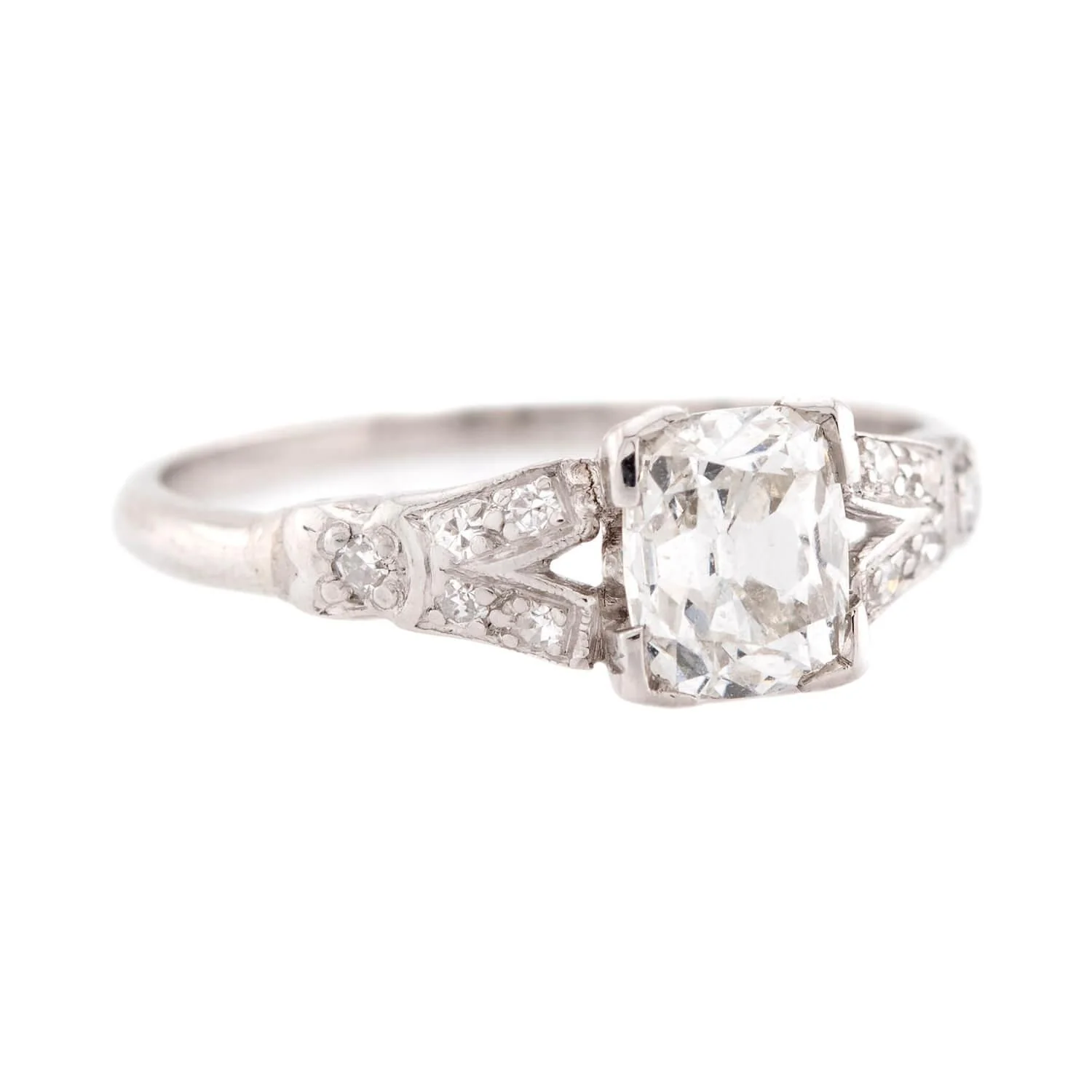 Art Deco Platinum GIA Diamond Engagement Ring 1.03ct - Image 2