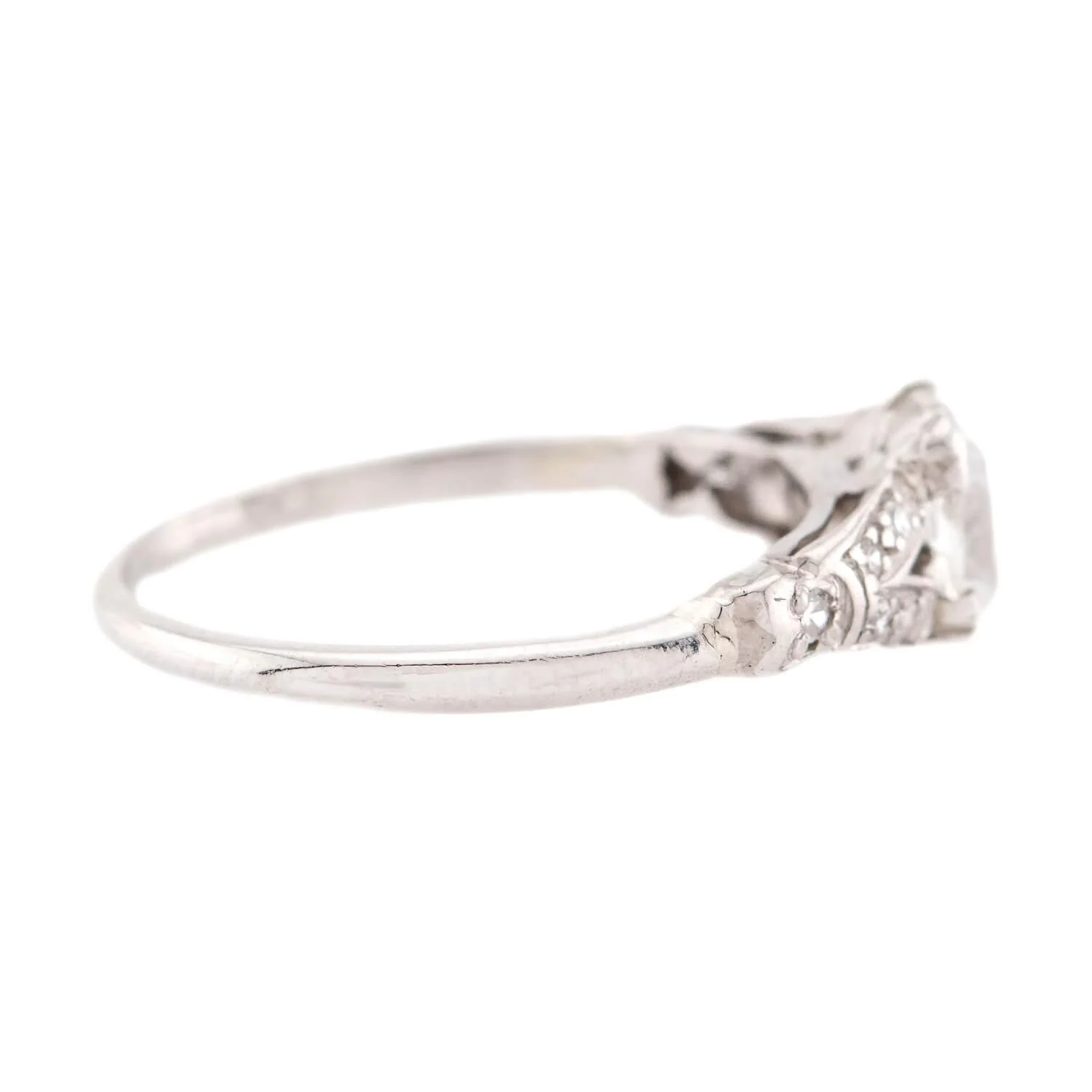 Art Deco Platinum GIA Diamond Engagement Ring 1.03ct - Image 3